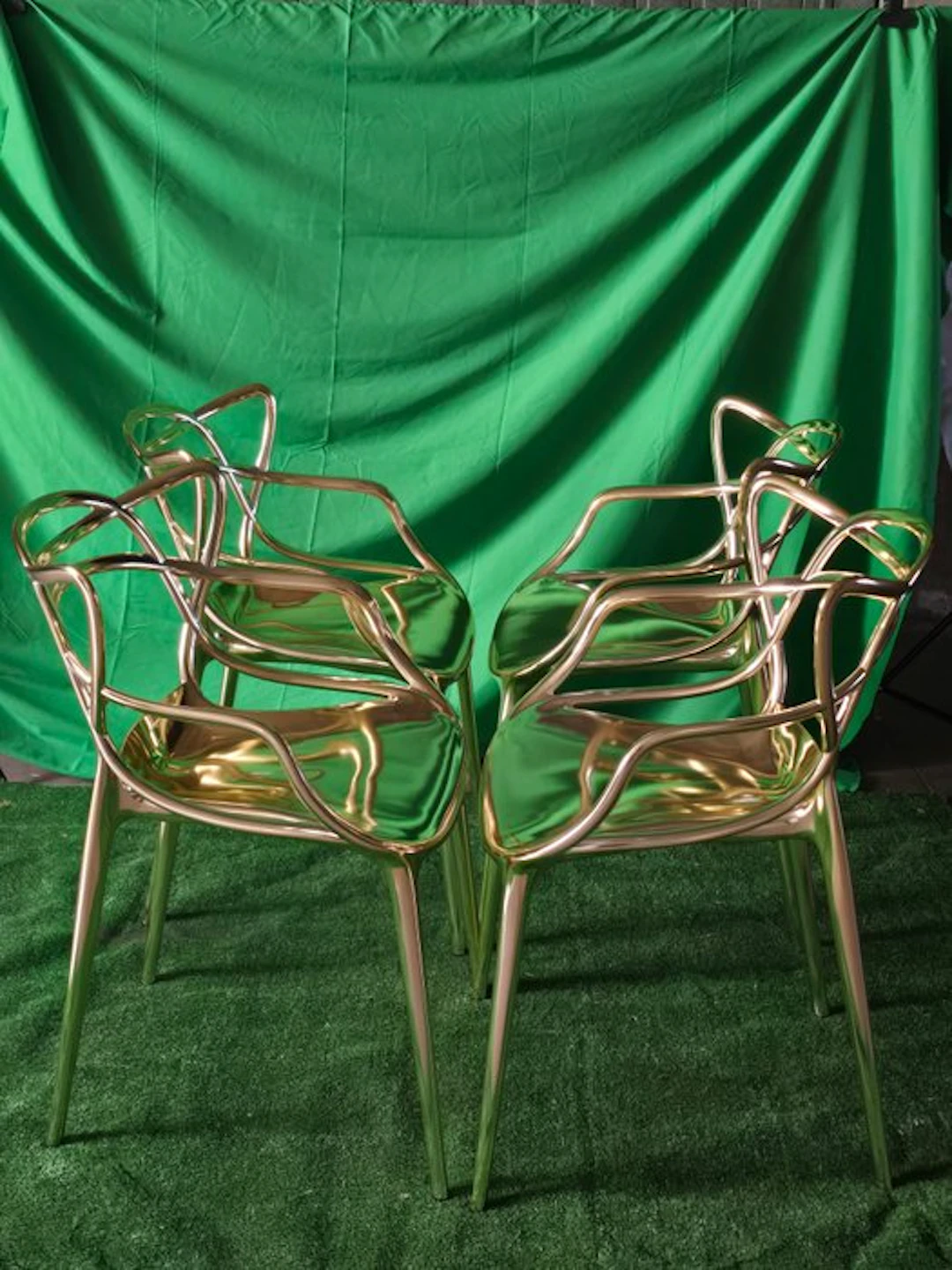 Kartell - Philippe Starck - Chair (4) - Polypropylene, gold metal
