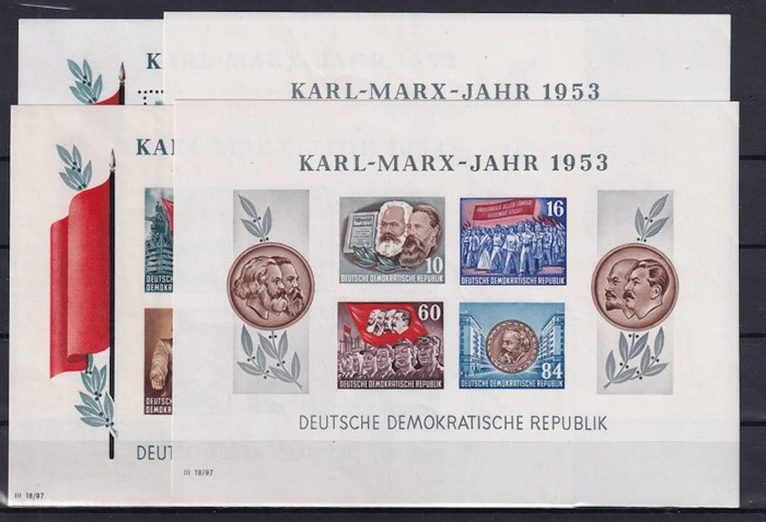 GDR 1953 - Block edition: Karl Marx. - Michel: 8/9 A/B