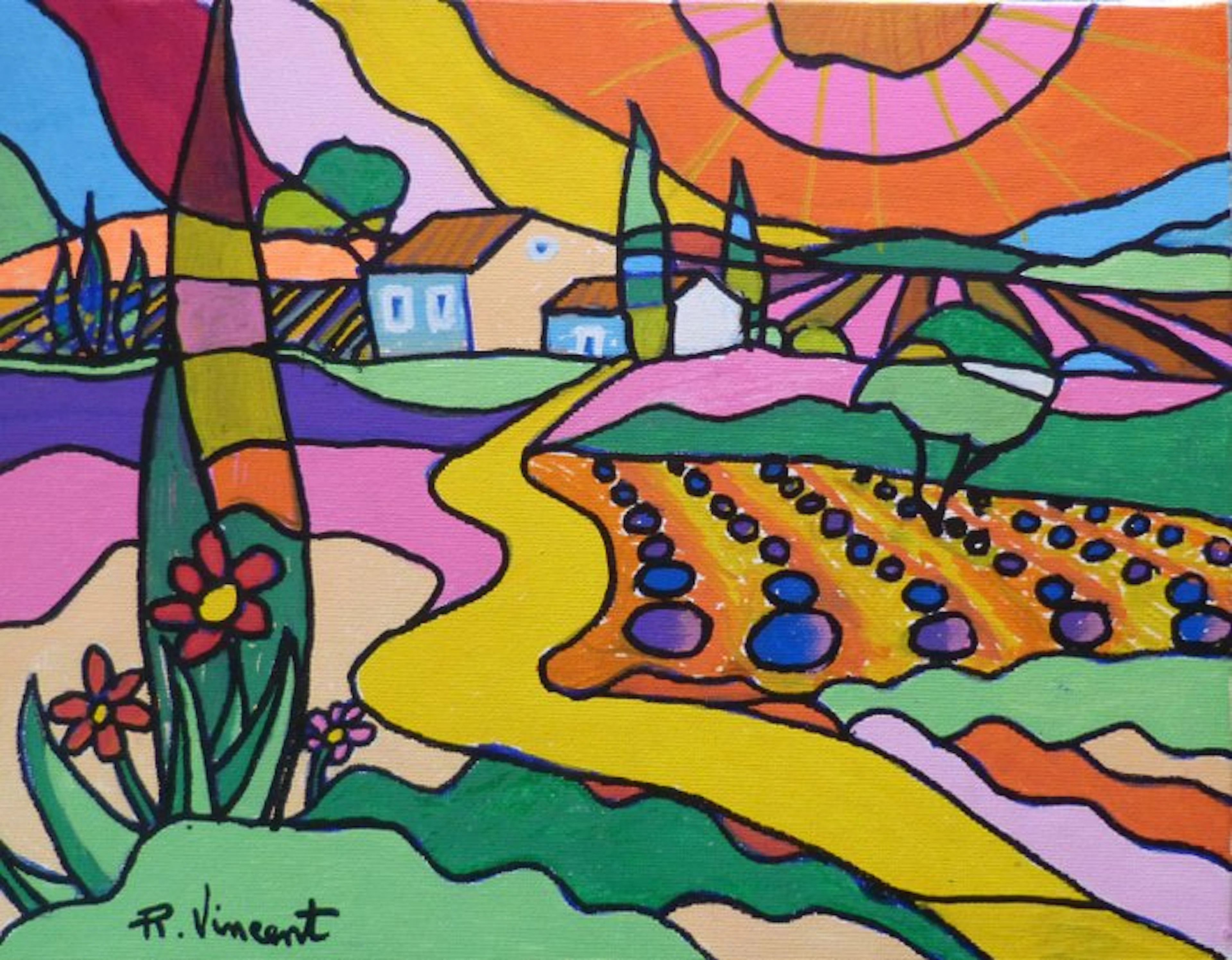 R. Vincent (1954) - Provence cote d'Azur oeuvre de Vincent Rallo