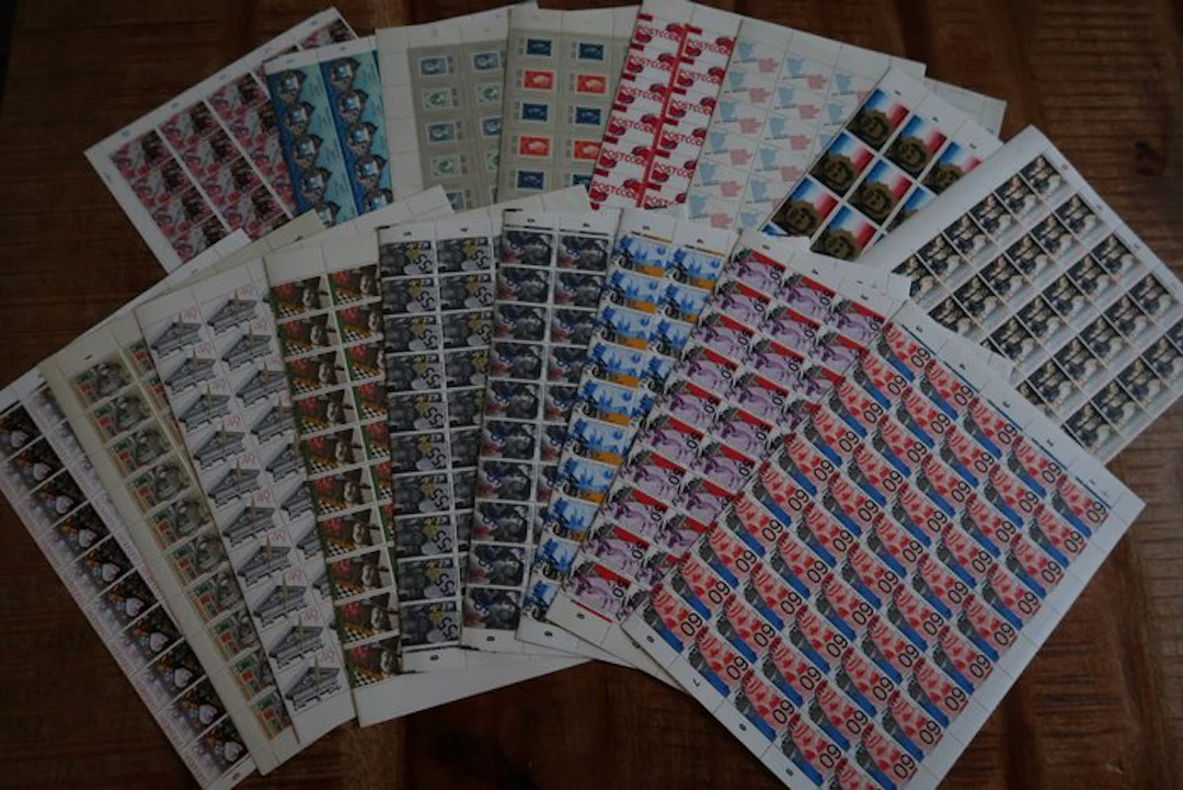 Netherlands 1975/1980 - 17 complete sheets - unsorted lot...