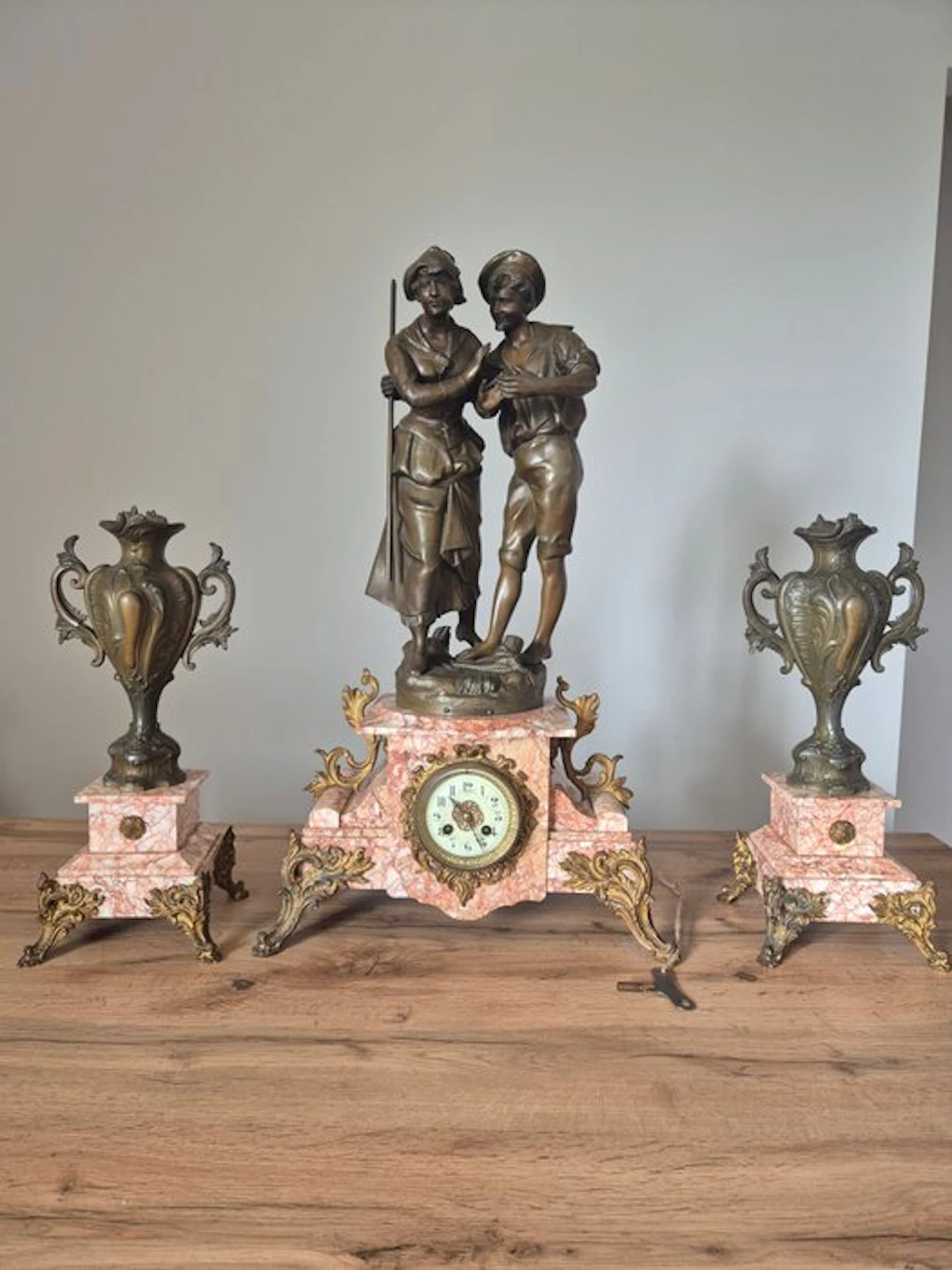 Figural mantel clock