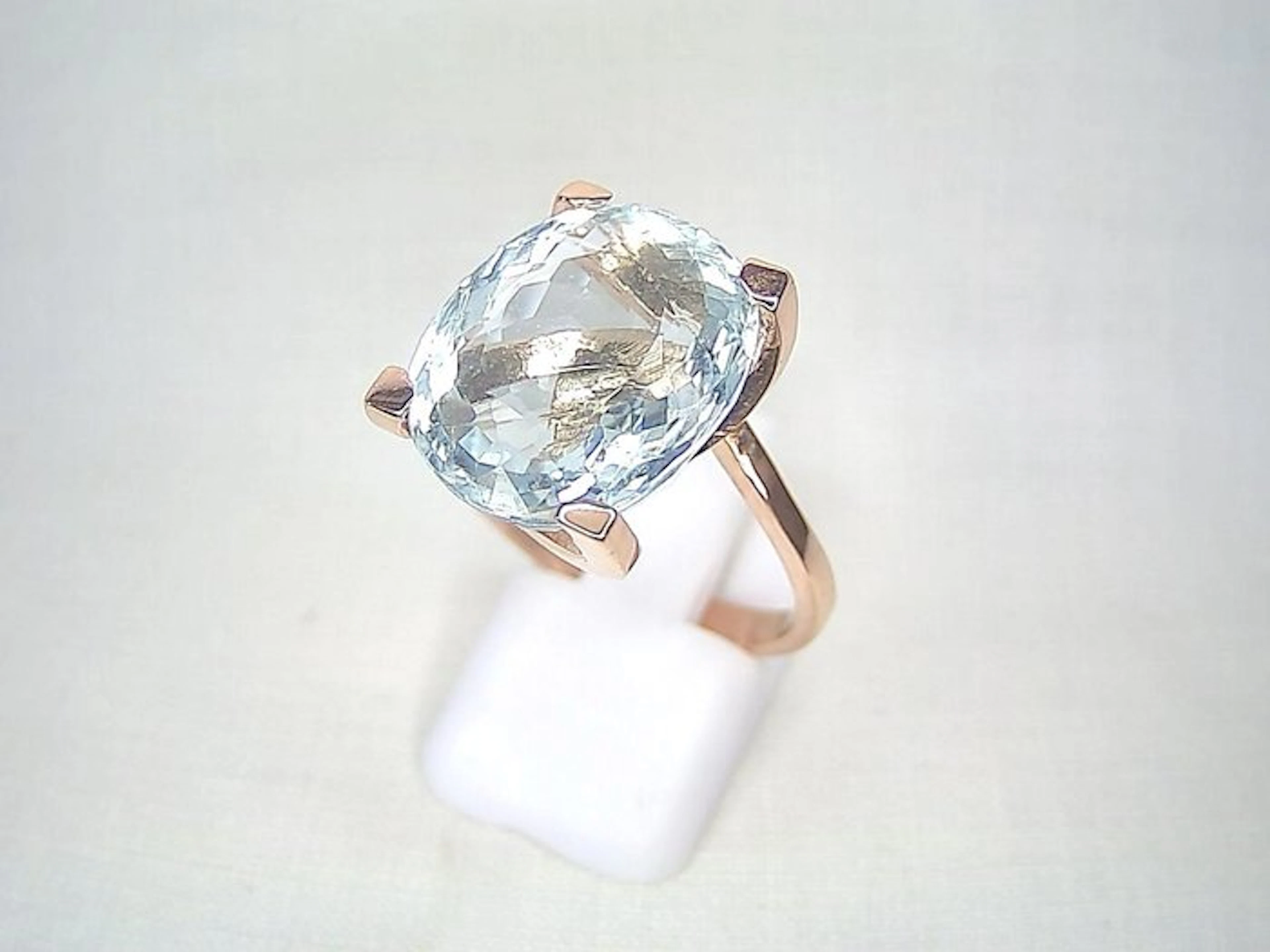 Ring - 18 kt. Rose gold - 8.63ct. tw. Aquamarine