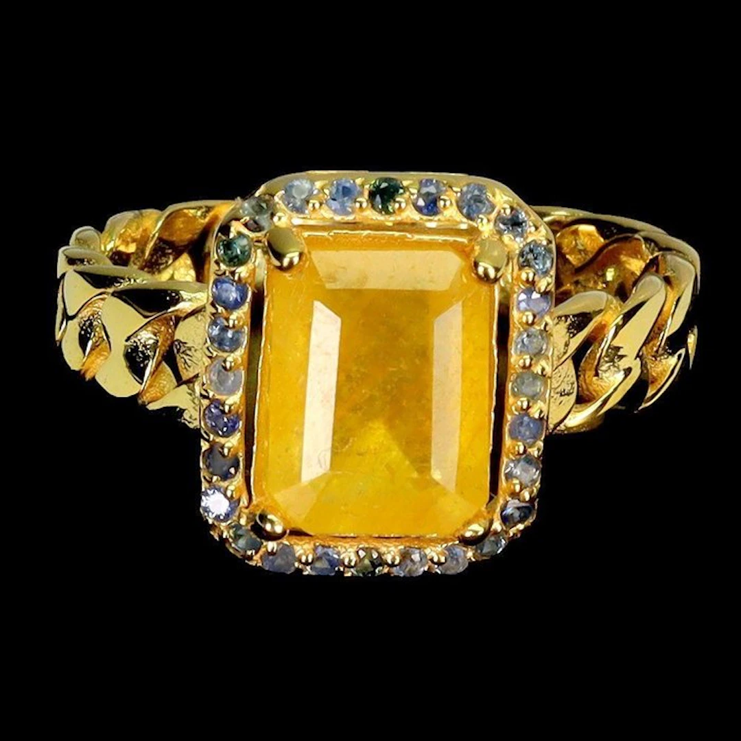 No reserve price - Ring 14K Yellow Gold plated over 925...