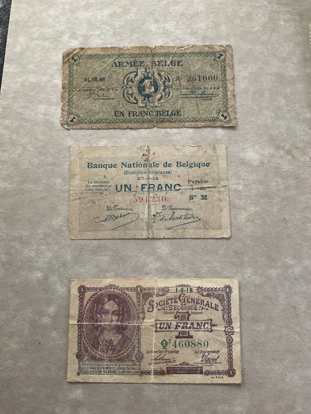 Belgium. - 3 banknotes - various dates (No reserve price)