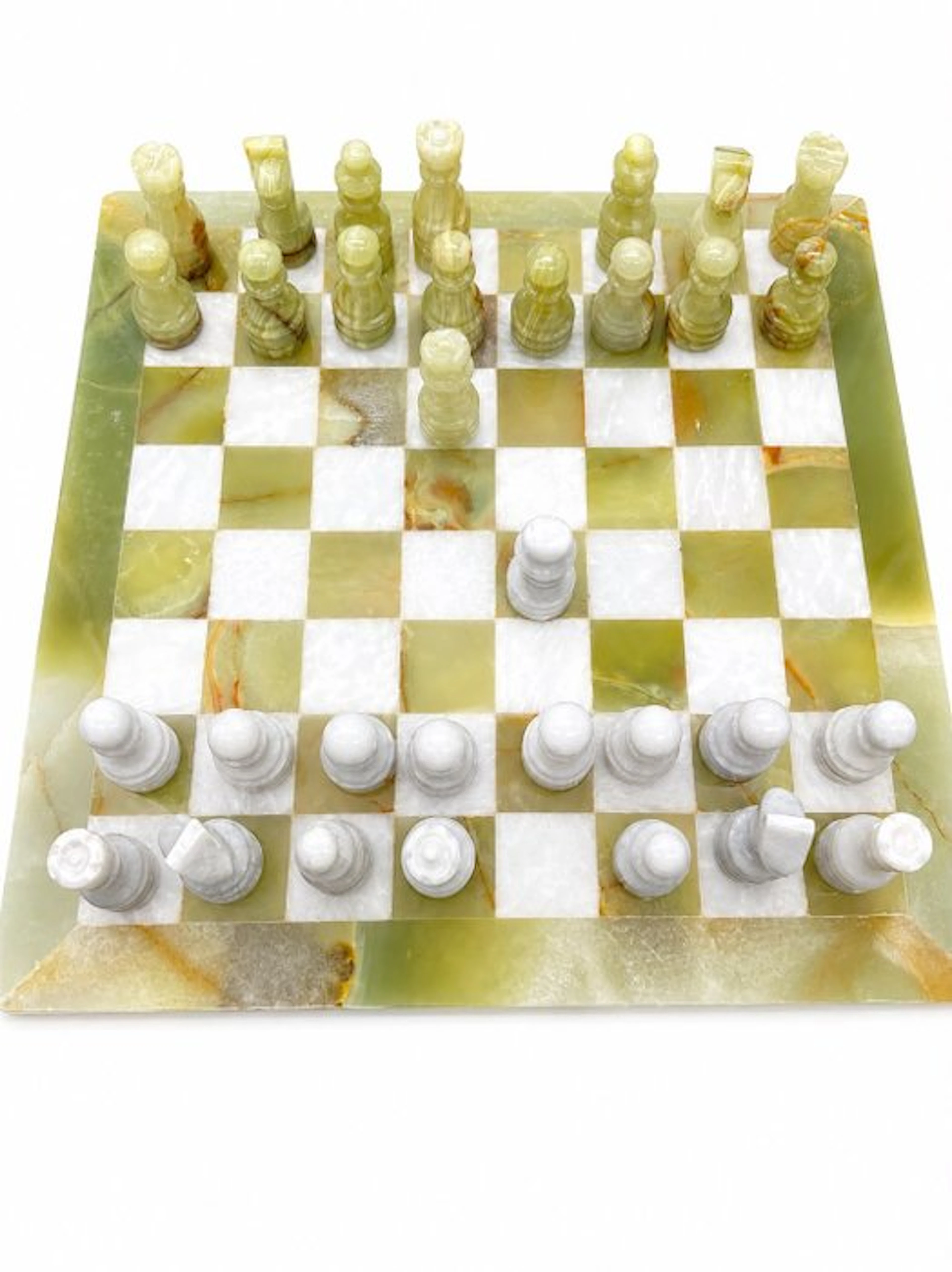 Handmade Natural Green Onyx Marble chess set Chess set...