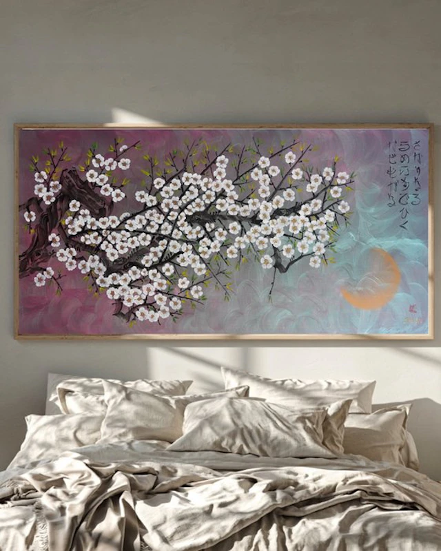 Ksavera - Japanese sakura J581 - Pearlescent purple painting on XXL