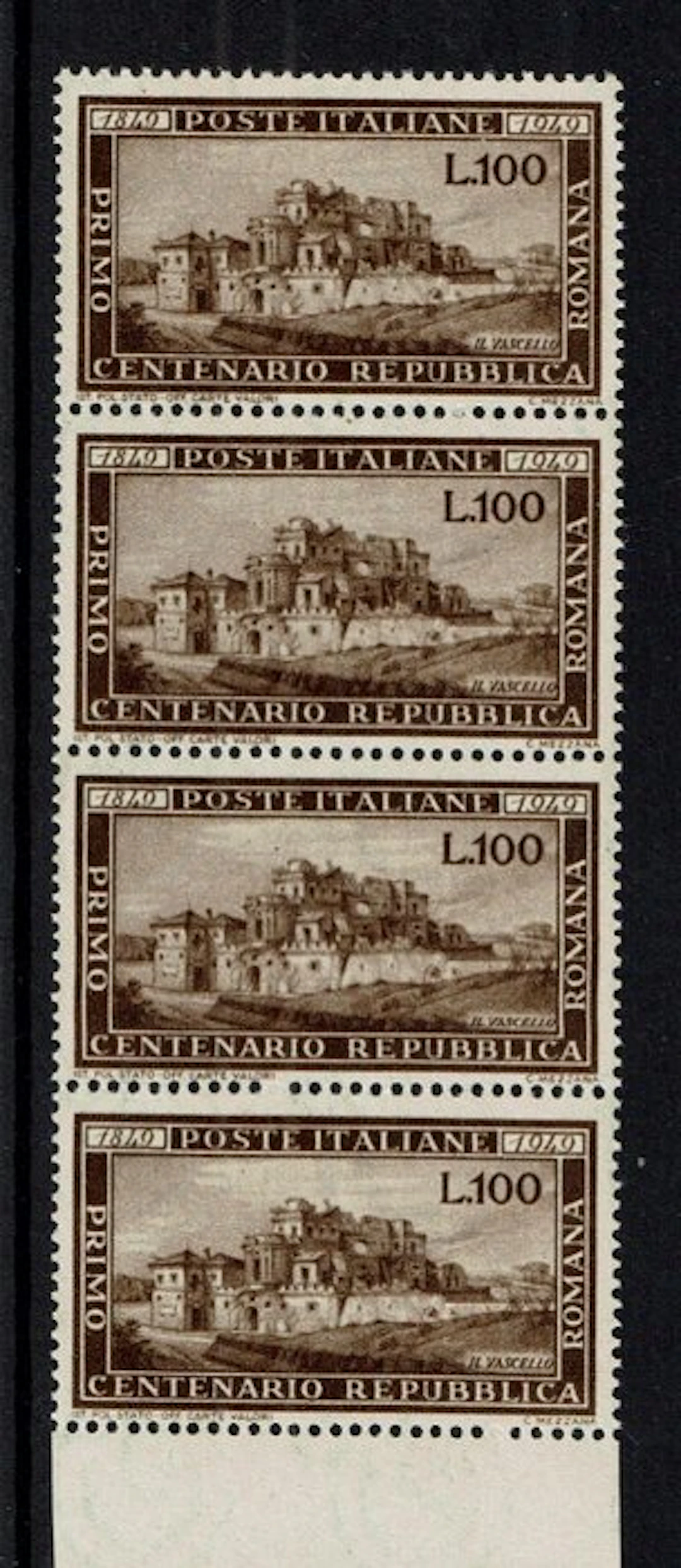 Italian Republic 1949 - Centennial of the Roman Republic - MNH - Sassone 600.