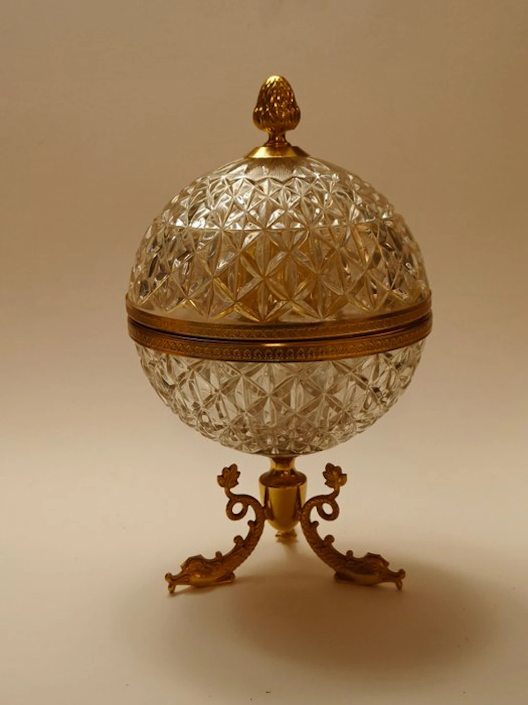 Drinking set - Crystal - Vintage "Globe" liqueur set