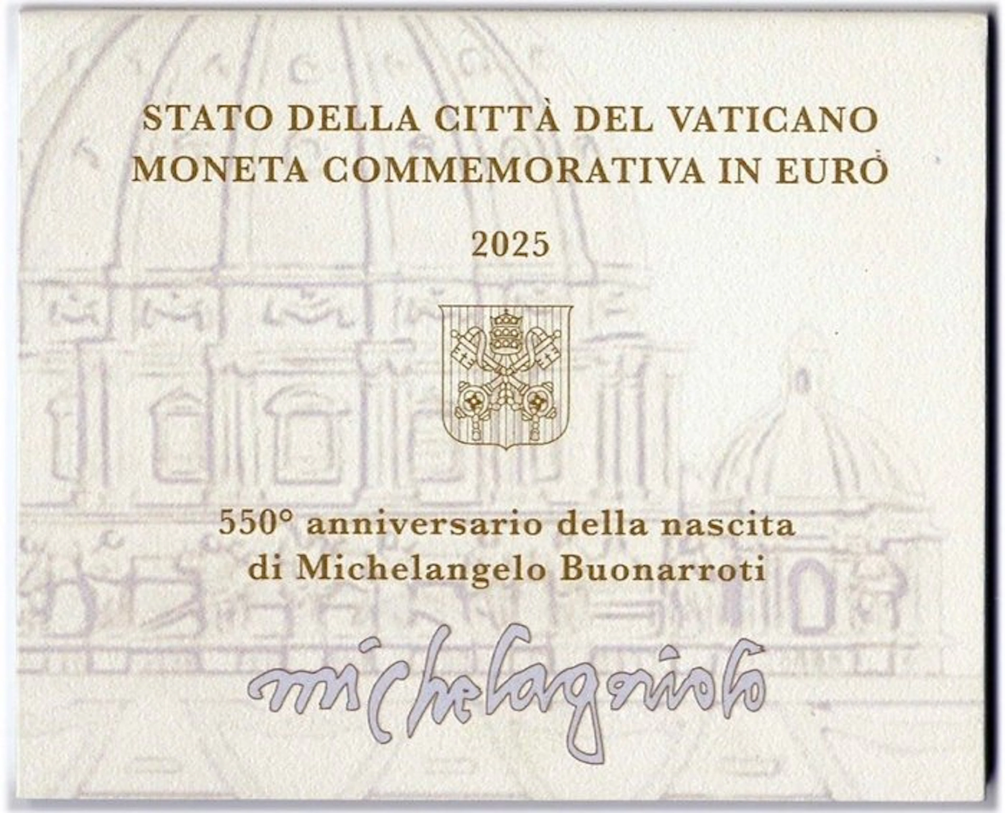 Vatican. 2 Euro 2025 "Michelangelo" (No reserve price)