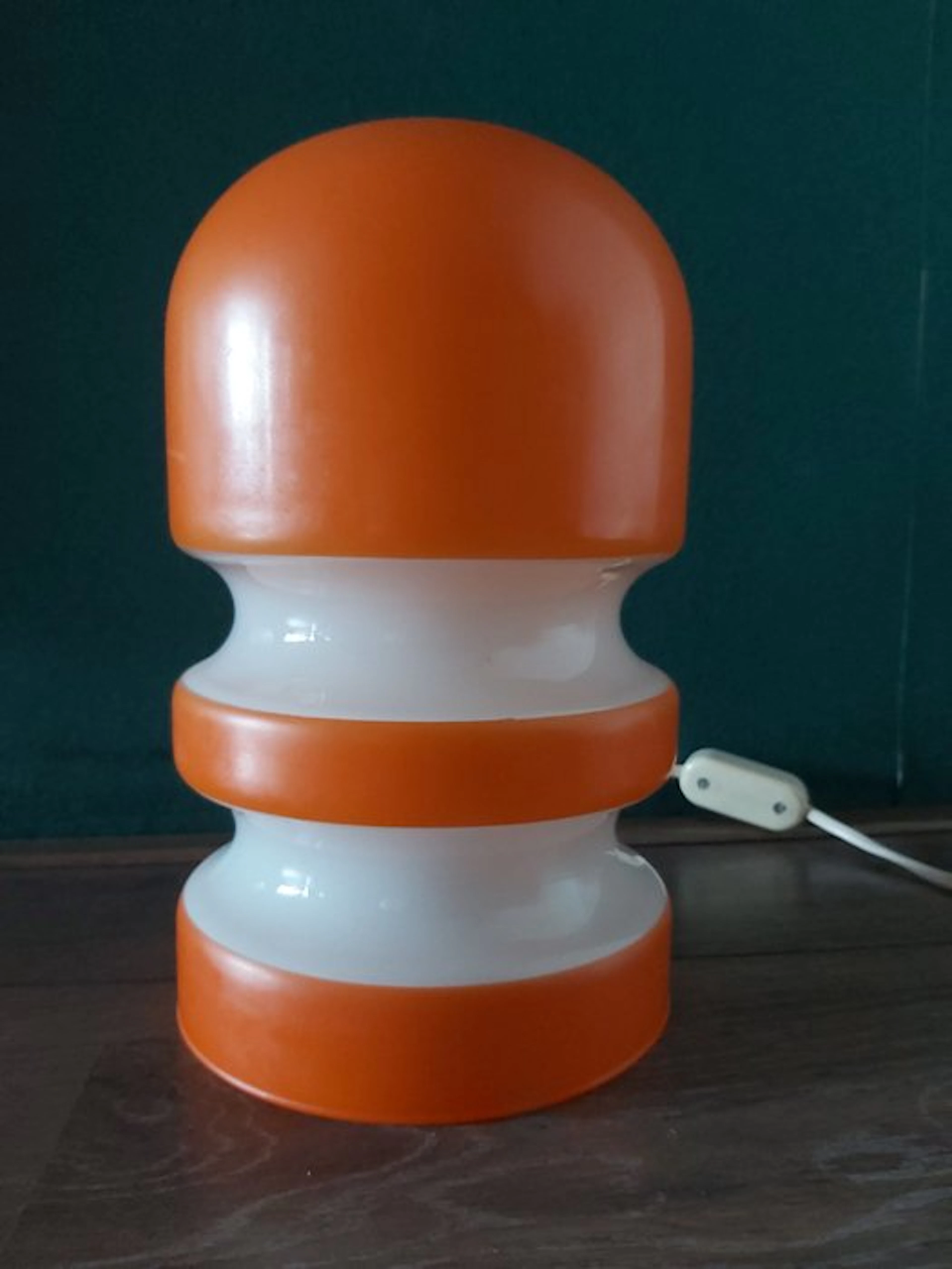 Lamp - opaline glass orange white - Mushroom lamp Space Ag