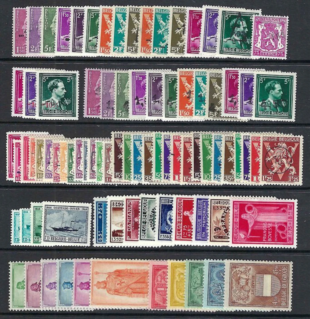 Belgium 1946 - the complete year’s issue with all series overprints