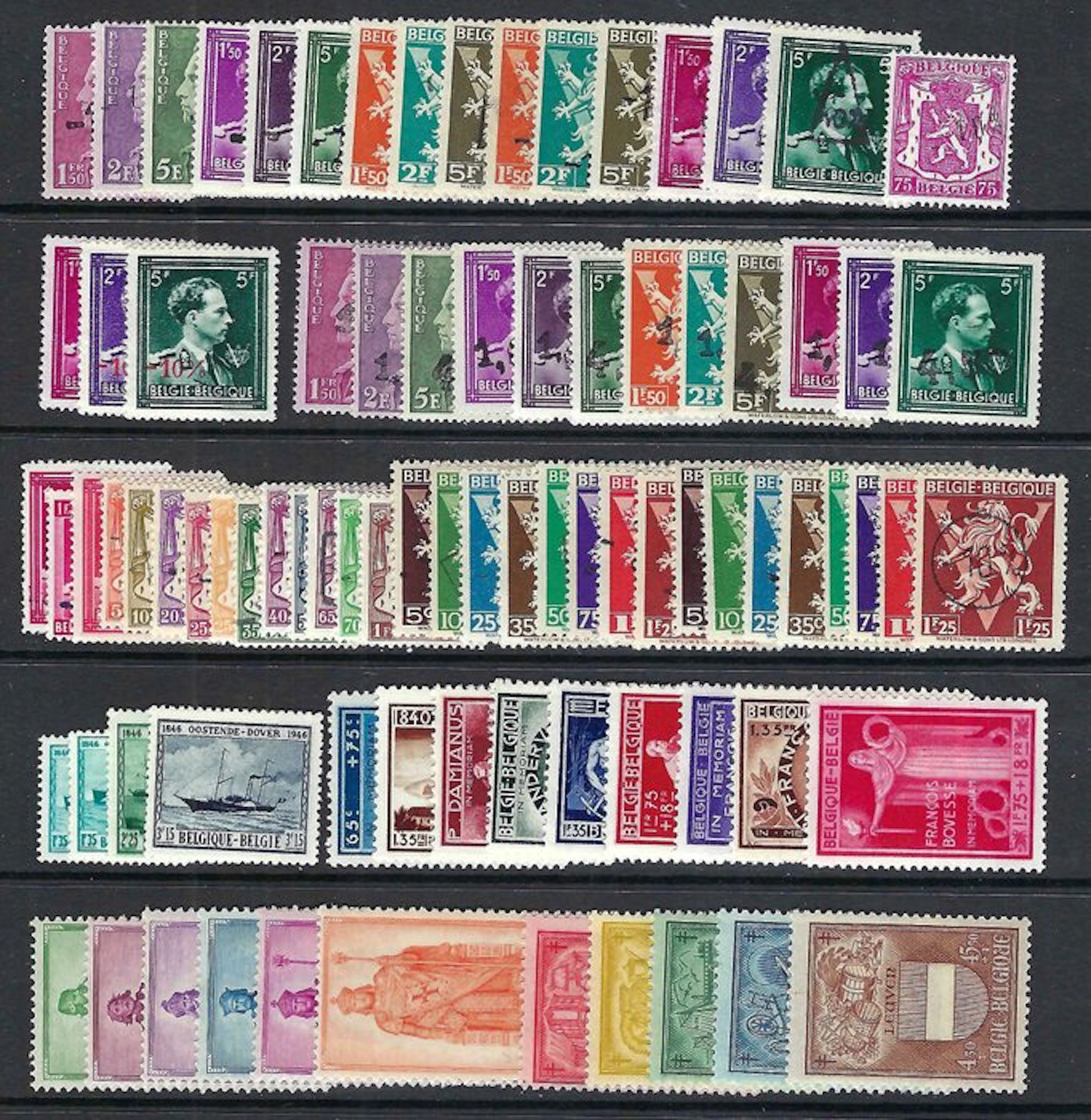 Belgium 1946 - the complete year’s issue with all series overprints