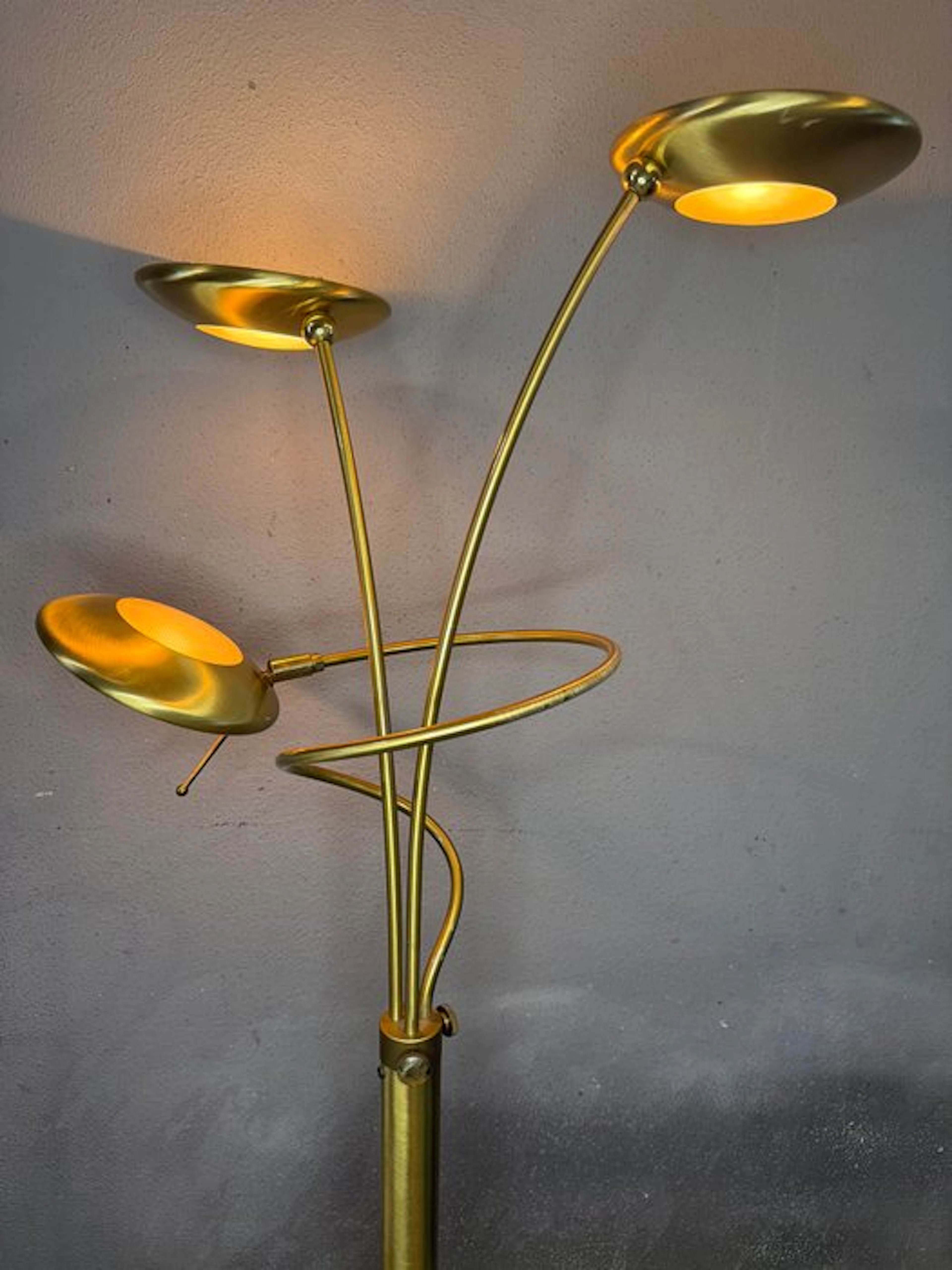 Steinhauer - Floor lamp - Glass, Brass - UFO's Space Age lamp