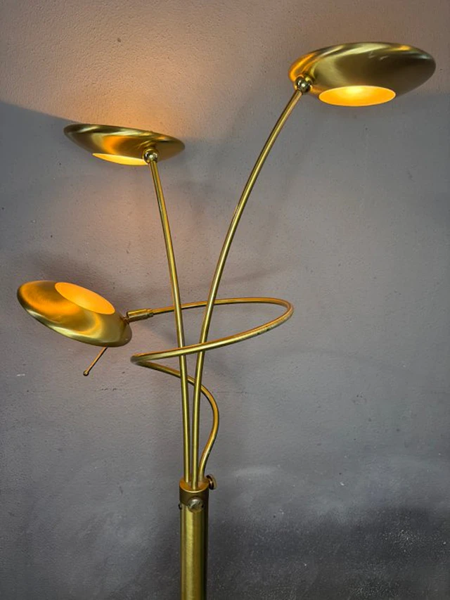 Steinhauer - Floor lamp - Glass, Brass - UFO's Space Age lamp