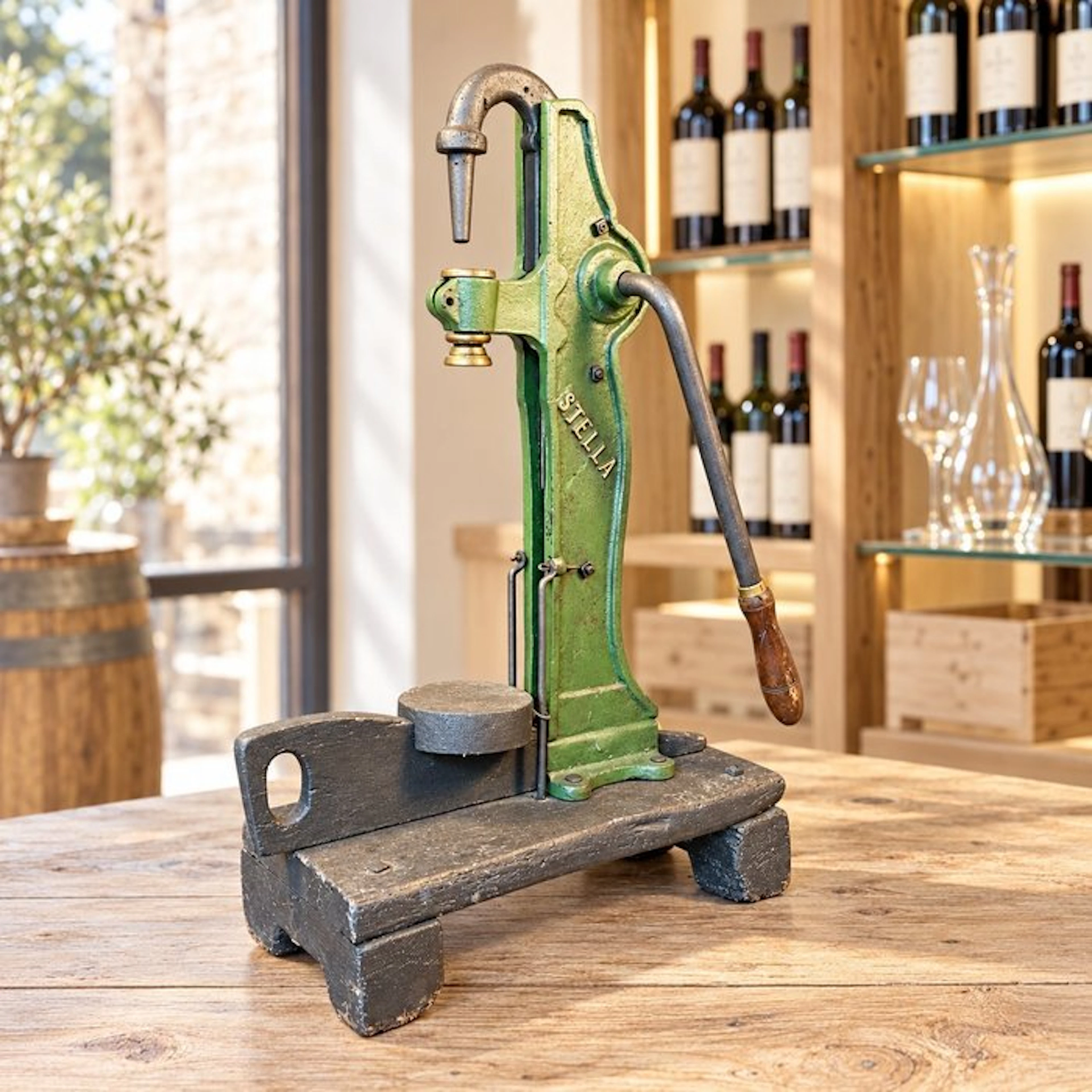 Tool - Countertop bottle corker "Stella" in cast iron and wood – Italy, 1950s