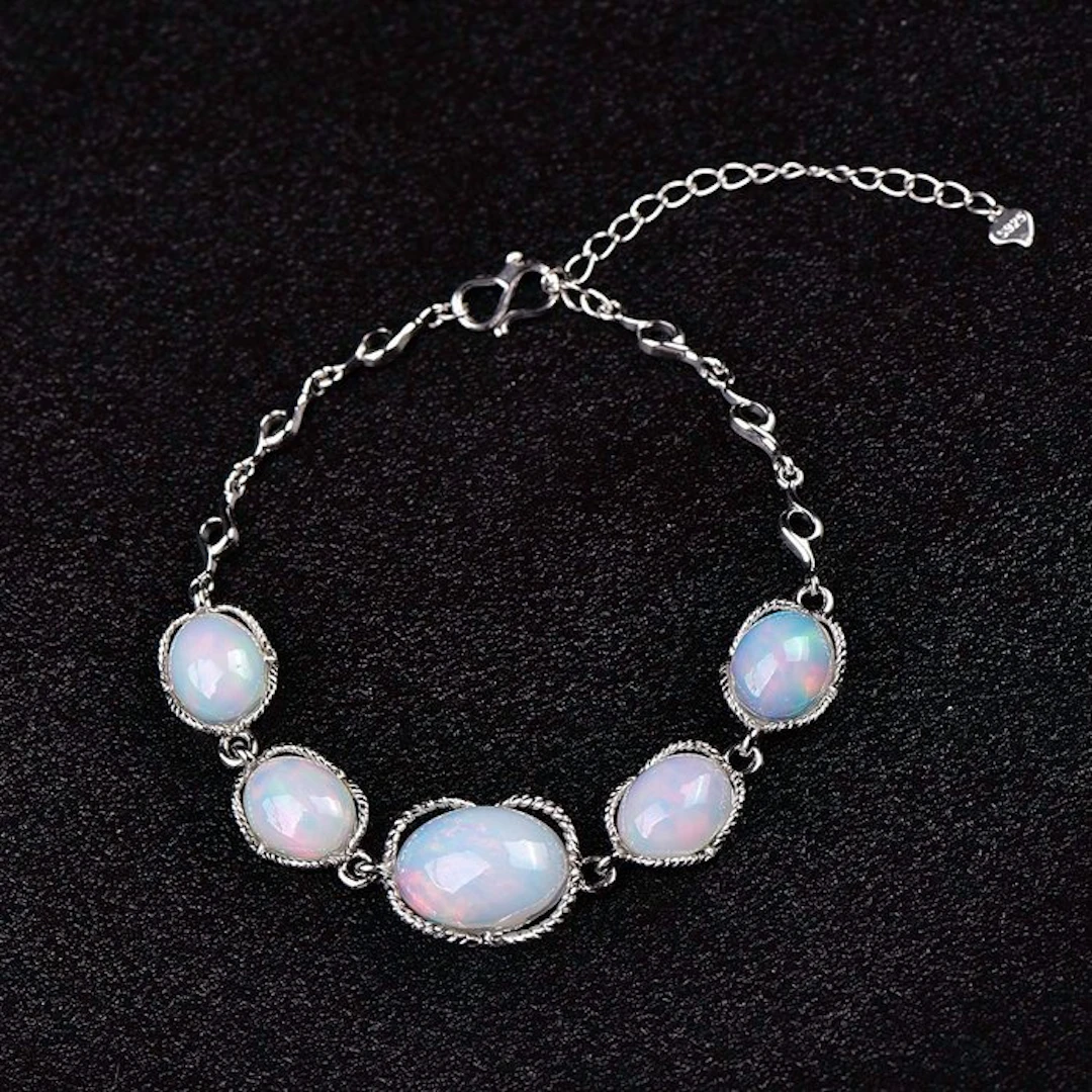 ALGT Certified - Highly Exclusive Natural Opal Bracelet...