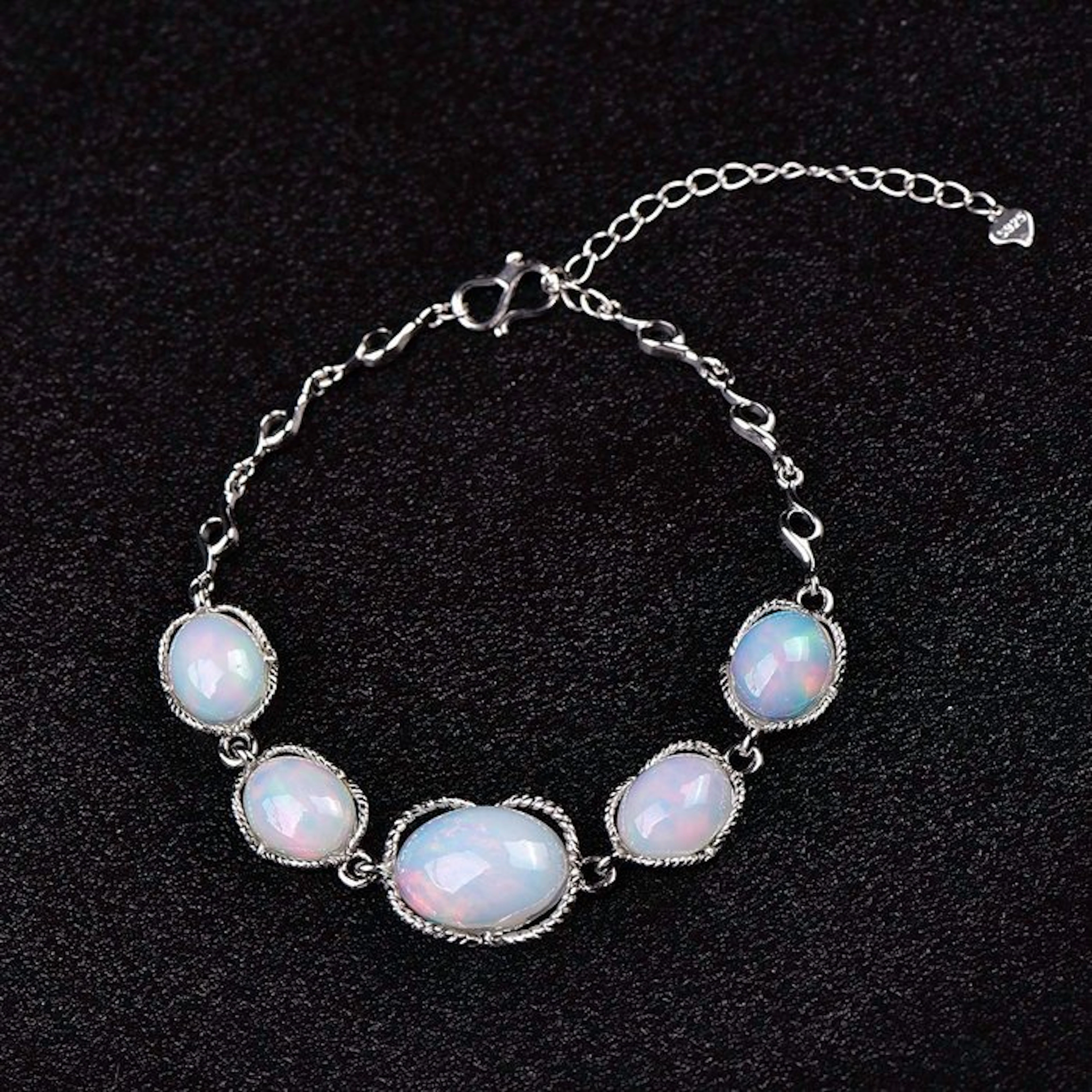 ALGT Certified - Highly Exclusive Natural Opal Bracelet...