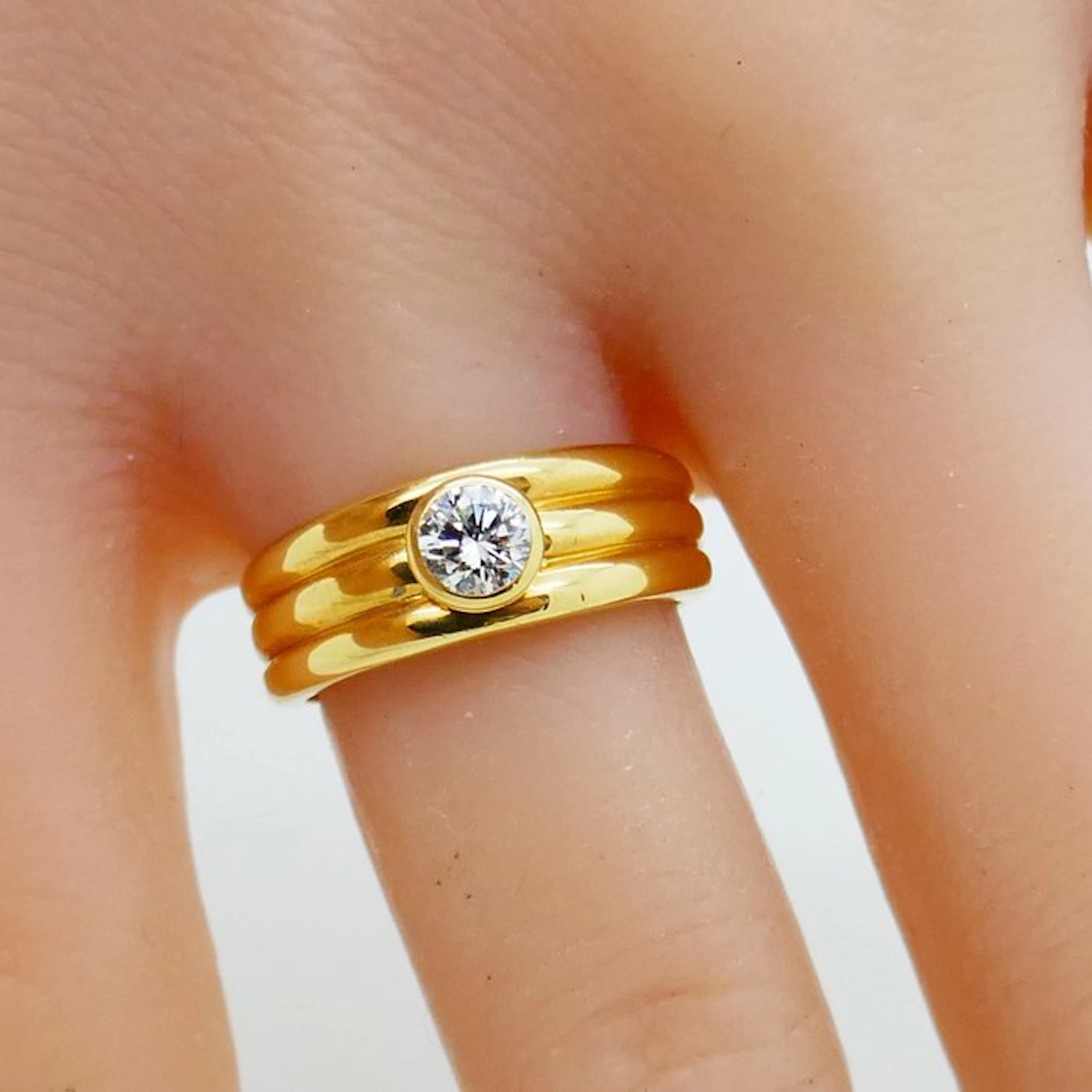 No reserve price - Ring - 18 kt. Yellow gold - 0.45ct. tw. Diamond (Natural)