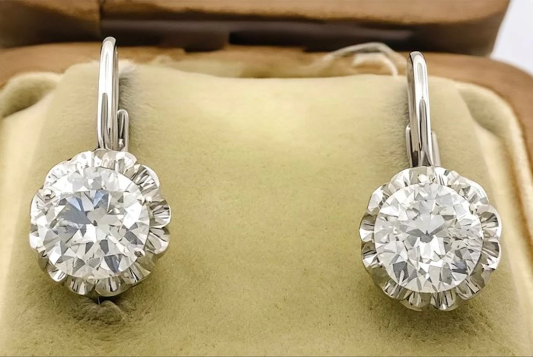 Earrings - 18 kt. White gold Diamond (Natural)