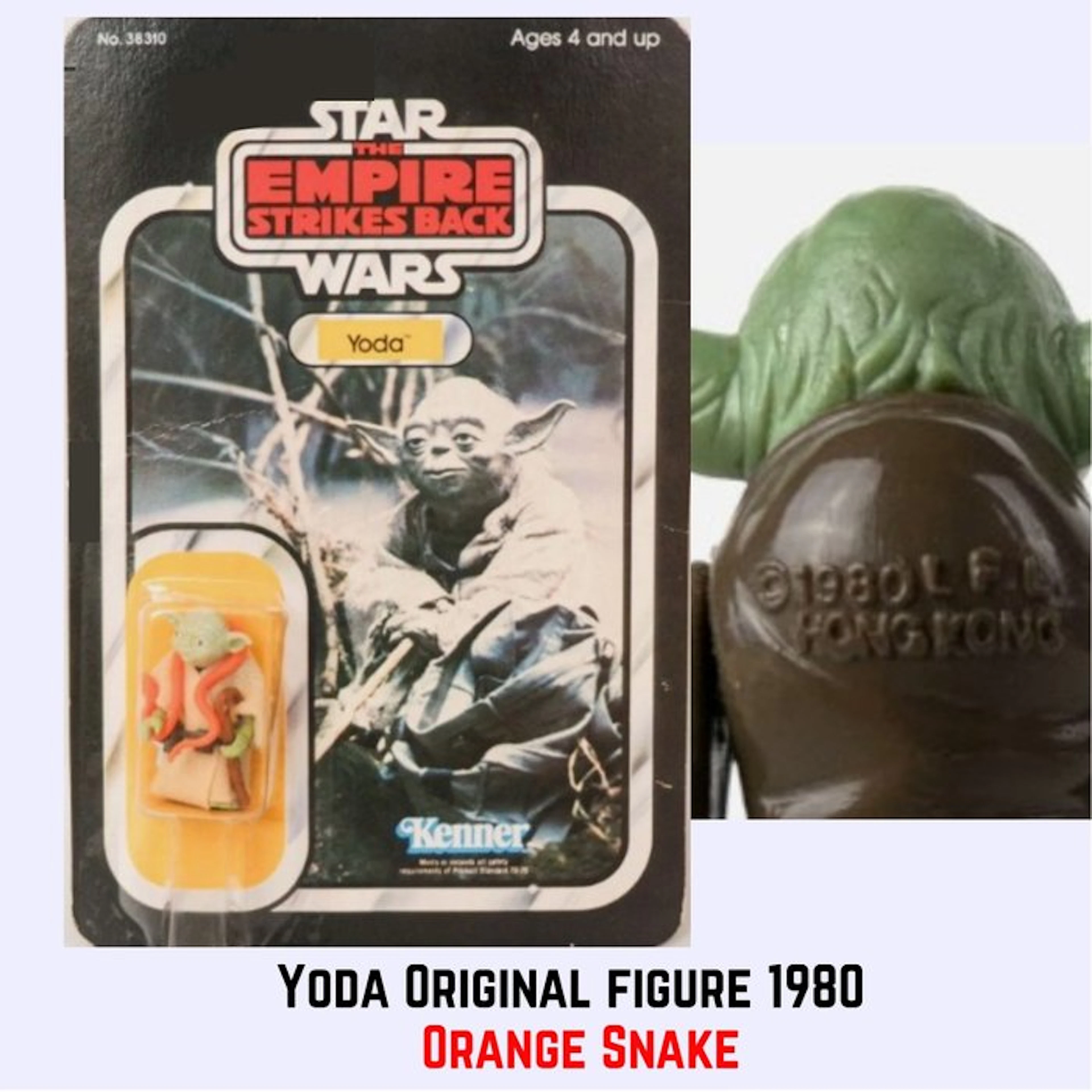 Kenner - Action figure Star Wars 1980 Yoda Orange Snake...