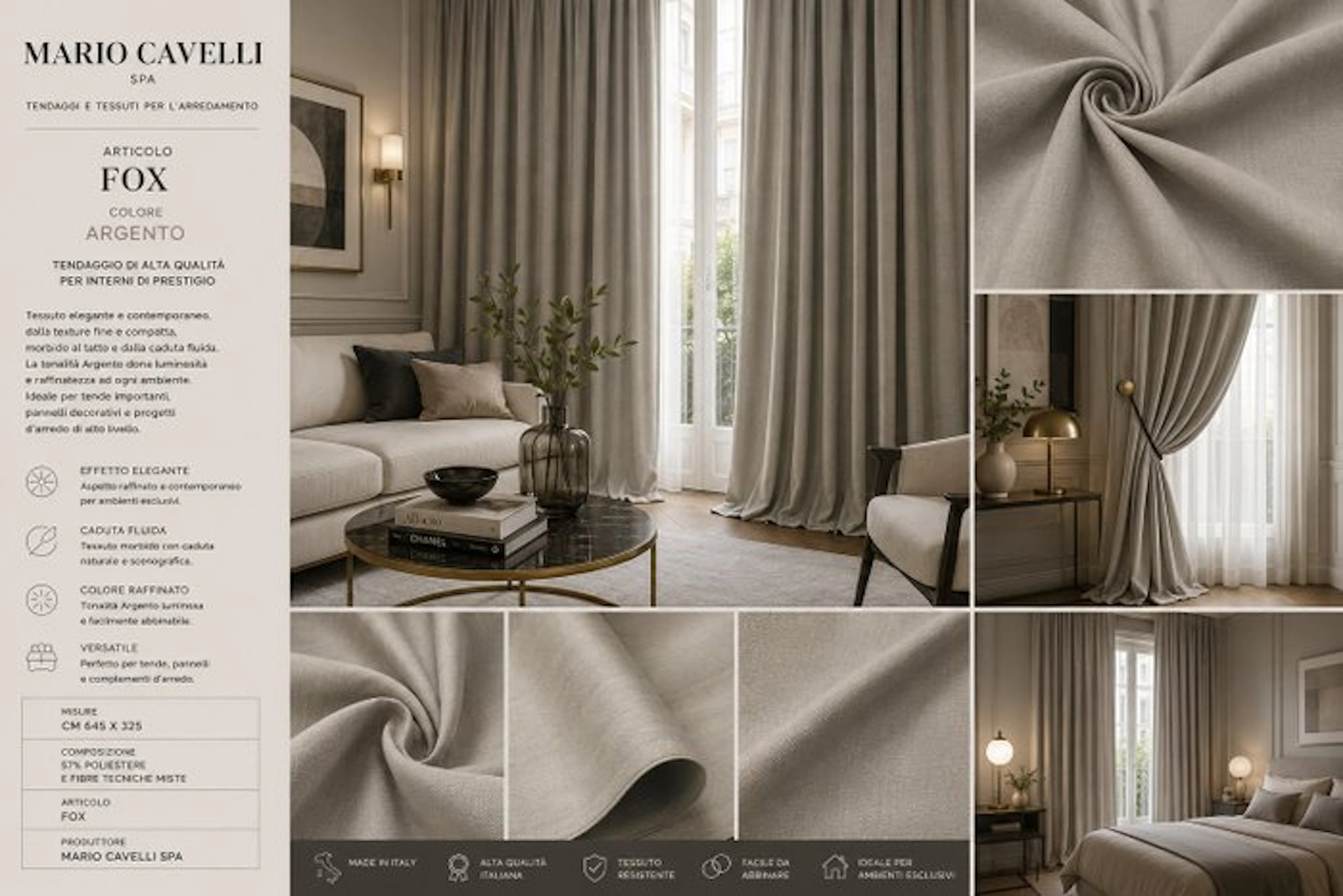 Mario Cavelli Fox Elegante Tendaggio Modern Luxury cm 330...