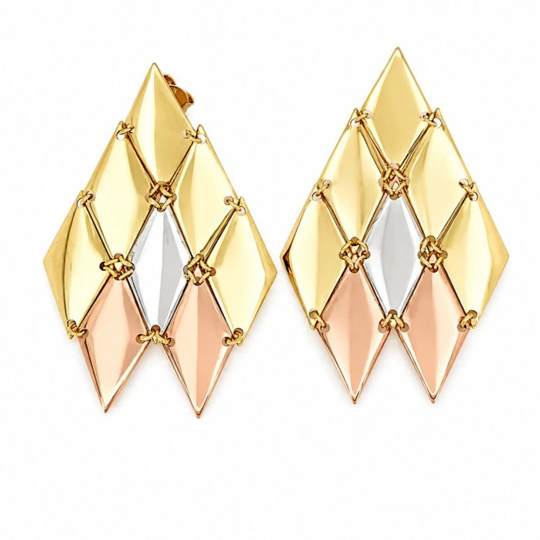 Earrings - 18 kt. Yellow gold, Rose gold, White gold - Made in Italy - TRIORO