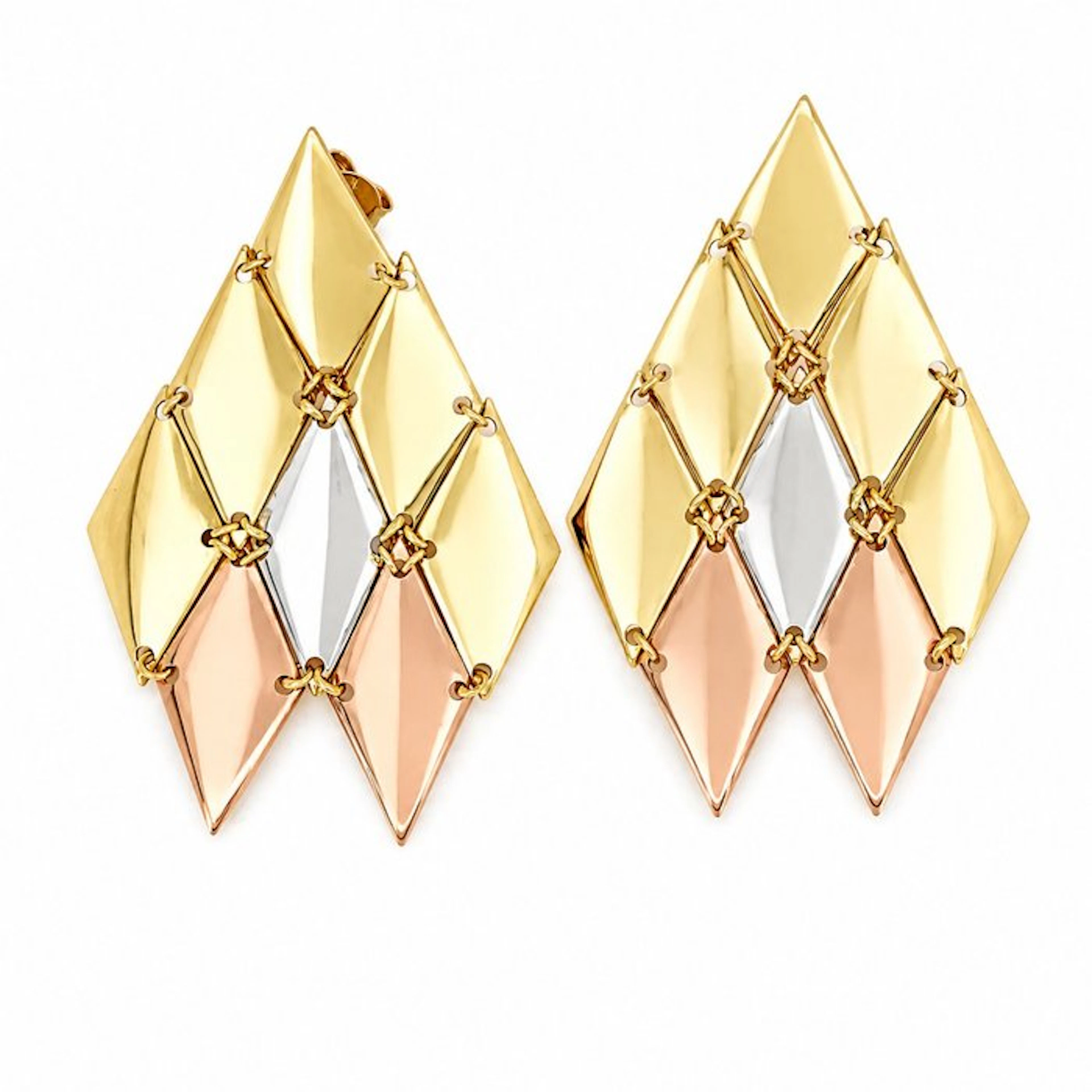 Earrings - 18 kt. Yellow gold, Rose gold, White gold - Made in Italy - TRIORO