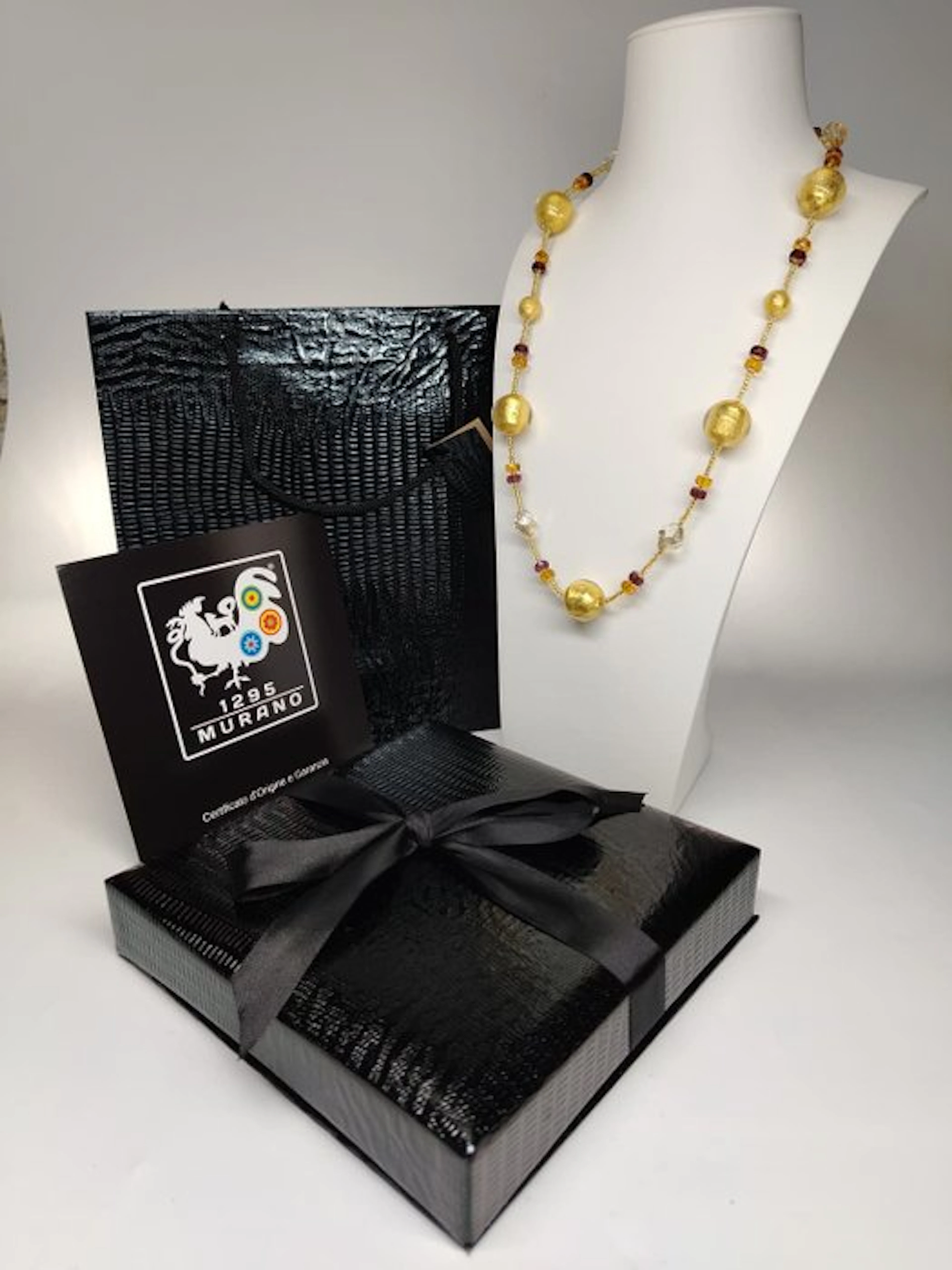 cheese - Necklace - 24 kt gold Murano necklace