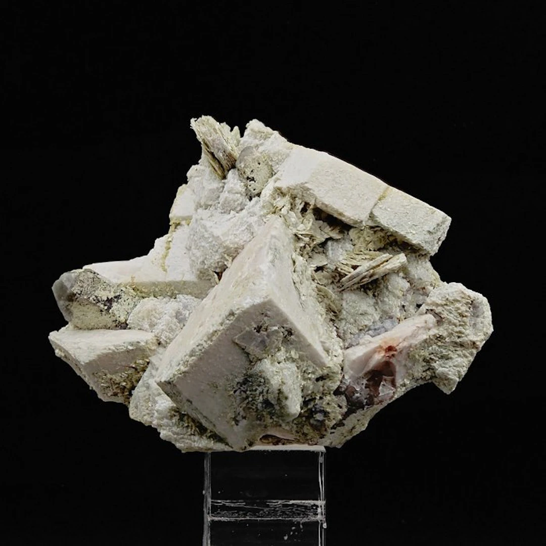 AESTHETIC WHITE ORTHOCLASITE with SHINY ZINWALDITE and...