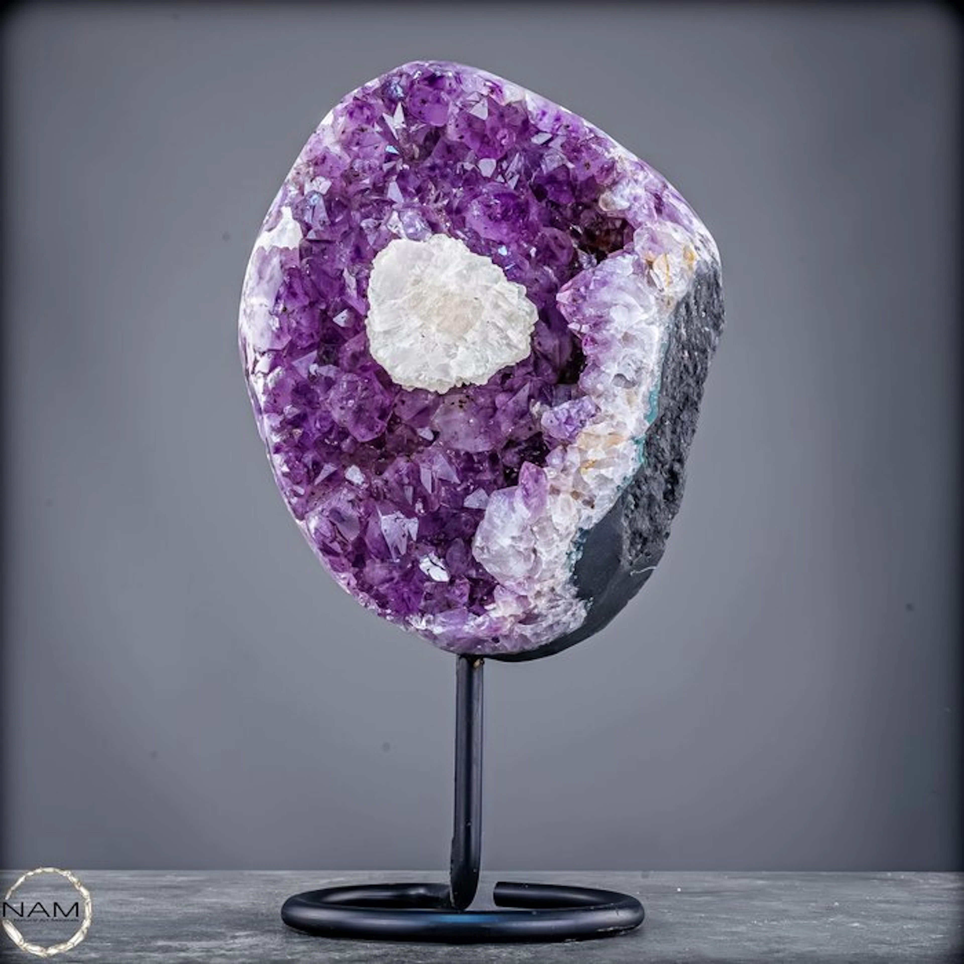 Amethyst on a stand with a calcite crystal – Elegant...