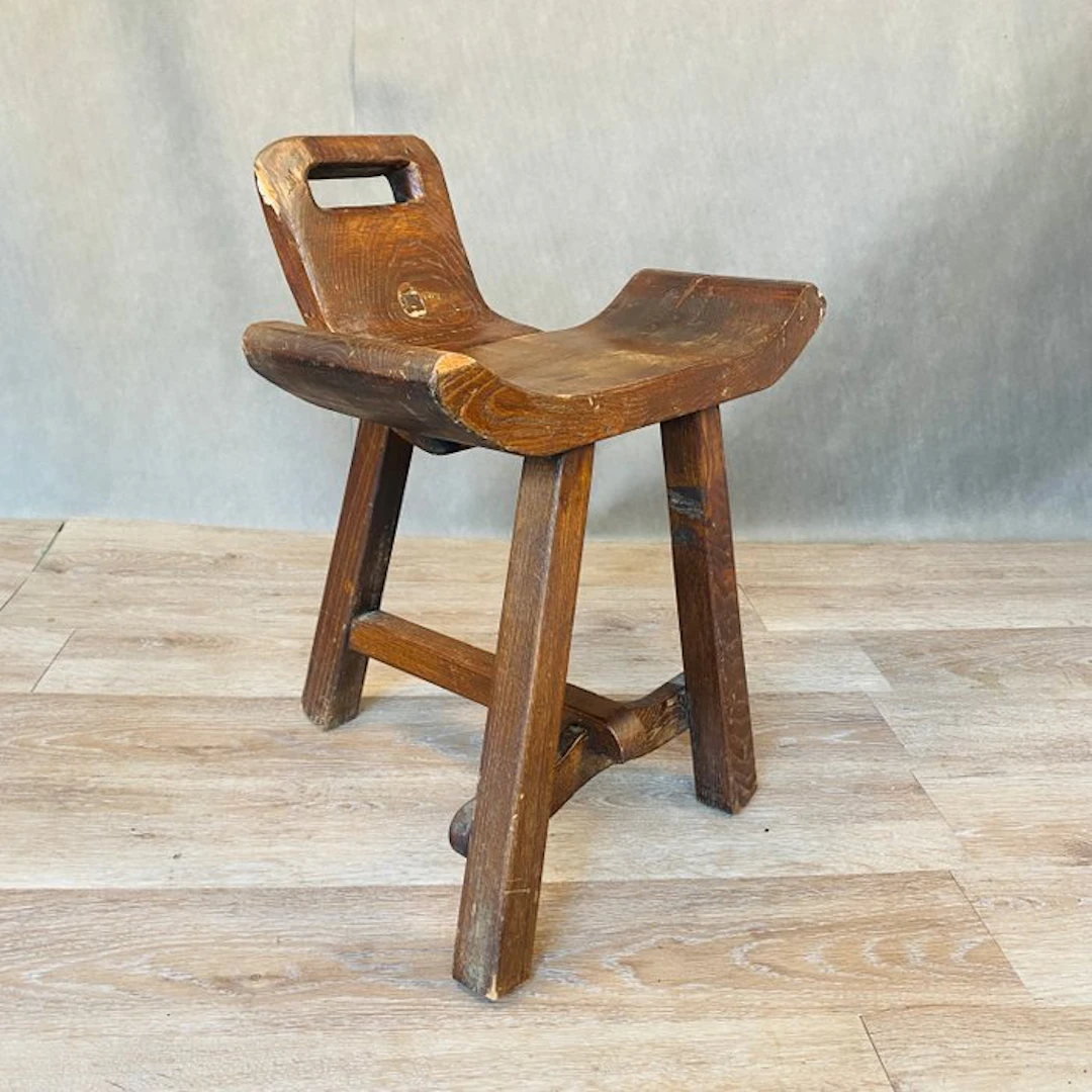 Stool - Wood, Brutalist style from the 1950s