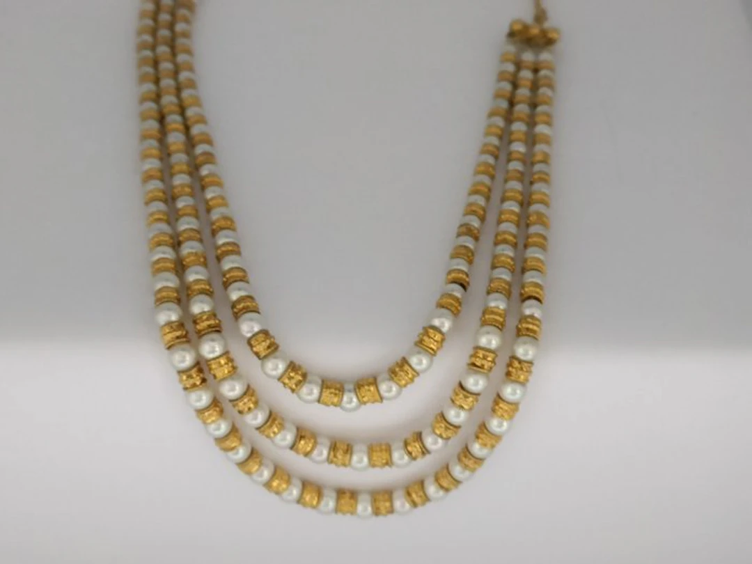 Necklace - 21 kt. Yellow gold - Unique 3 Lines Necklace