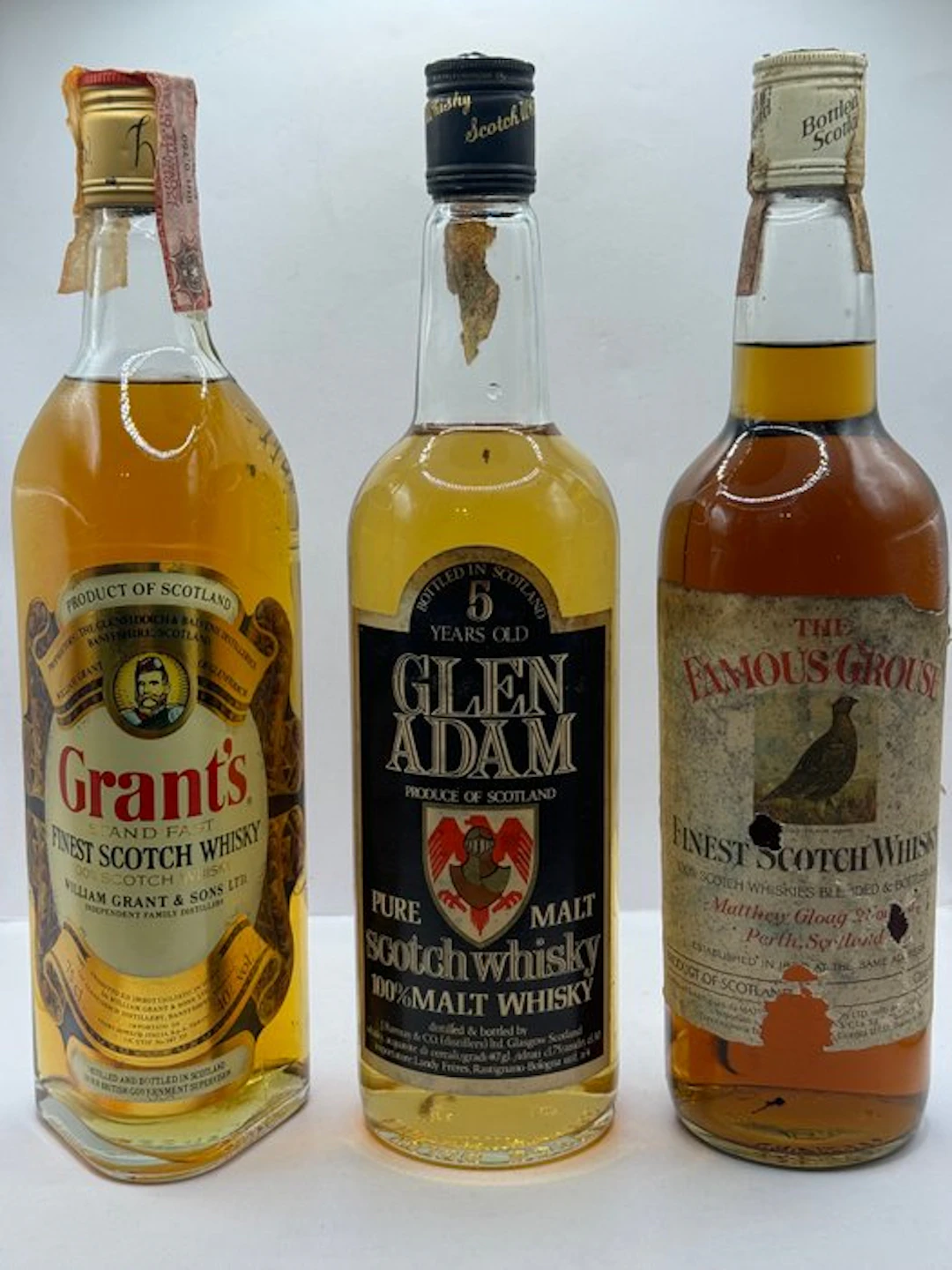 Grant's + Glen Adam 5yo + The Famous Grouse - b. 1970s, 1980s - 75cl