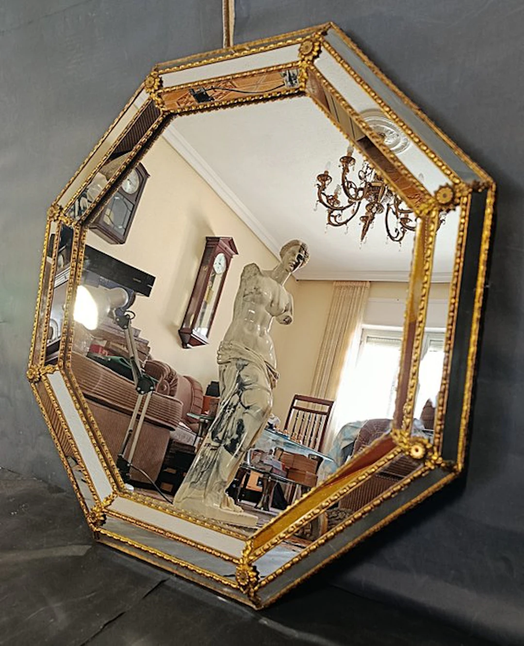 Wall mirror - Glass, Brass - Venetian-style mirror