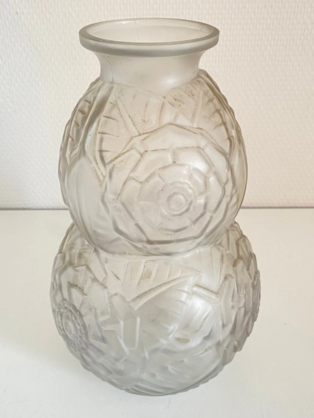 Muller Frères - Vase - Pressed-molded glass