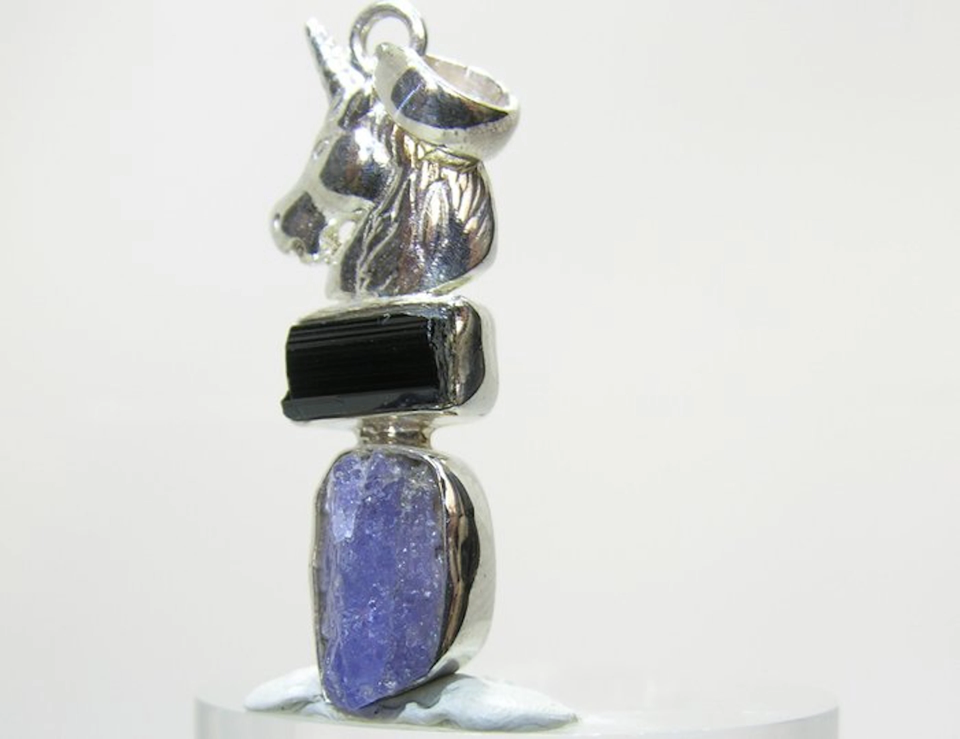 Tanzanite Pendant - Height: 46 mm - Width: 14 mm- 6.59 g - (1)
