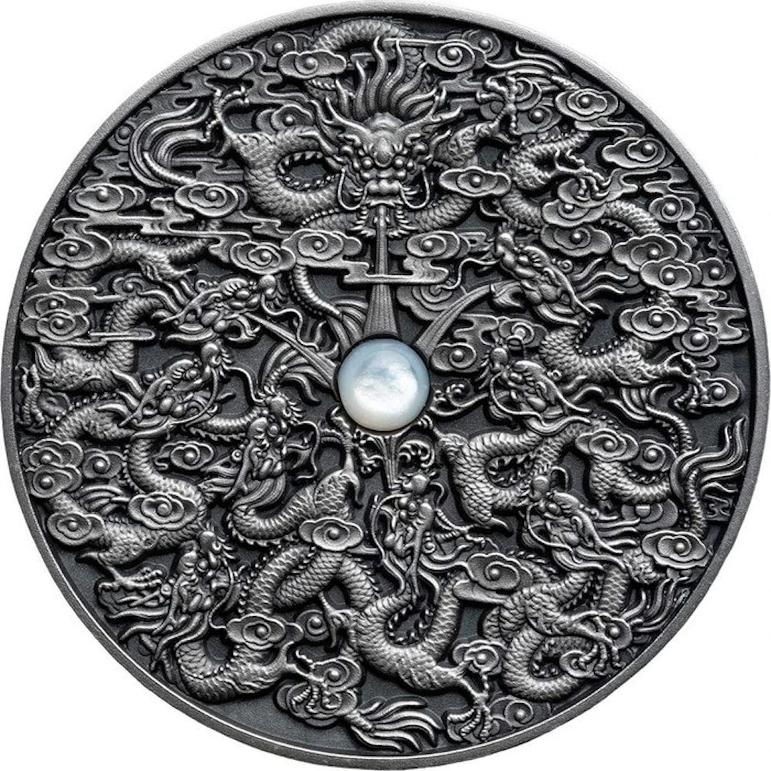 Niue. 5 Dollars 2020 Nine Dragons Chinese Legends, 2 Oz (.999)