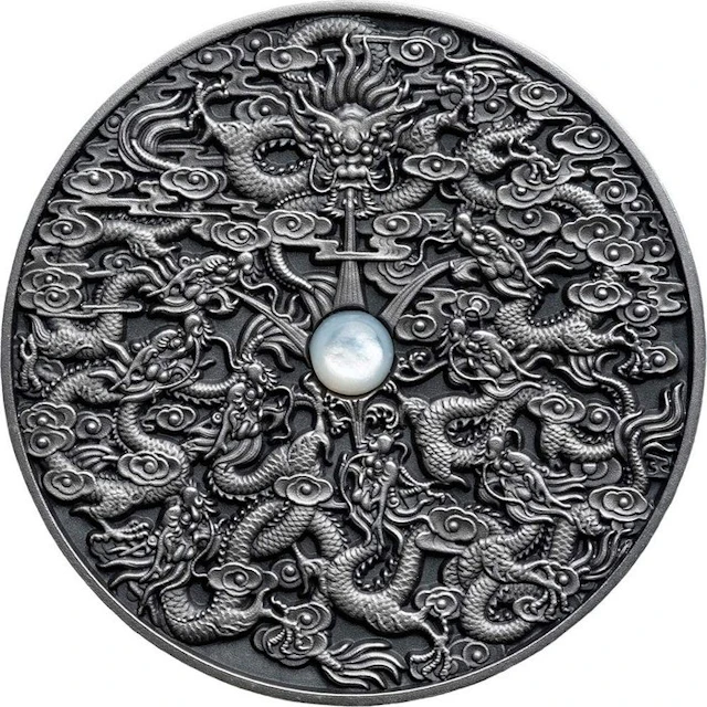 Niue. 5 Dollars 2020 Nine Dragons Chinese Legends, 2 Oz (.999)