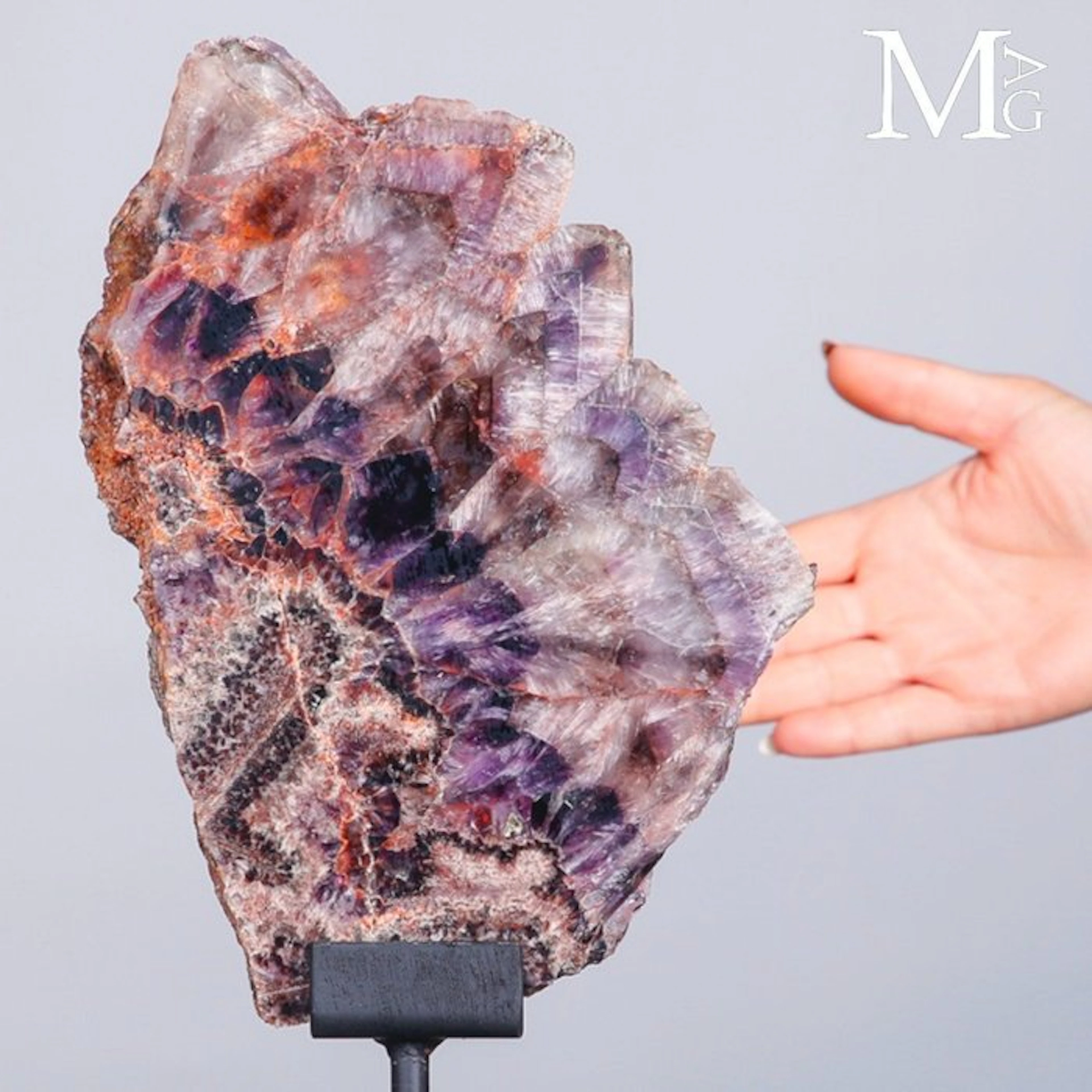 Spectacular Chevron Amethyst Slice - Intense Violet and...