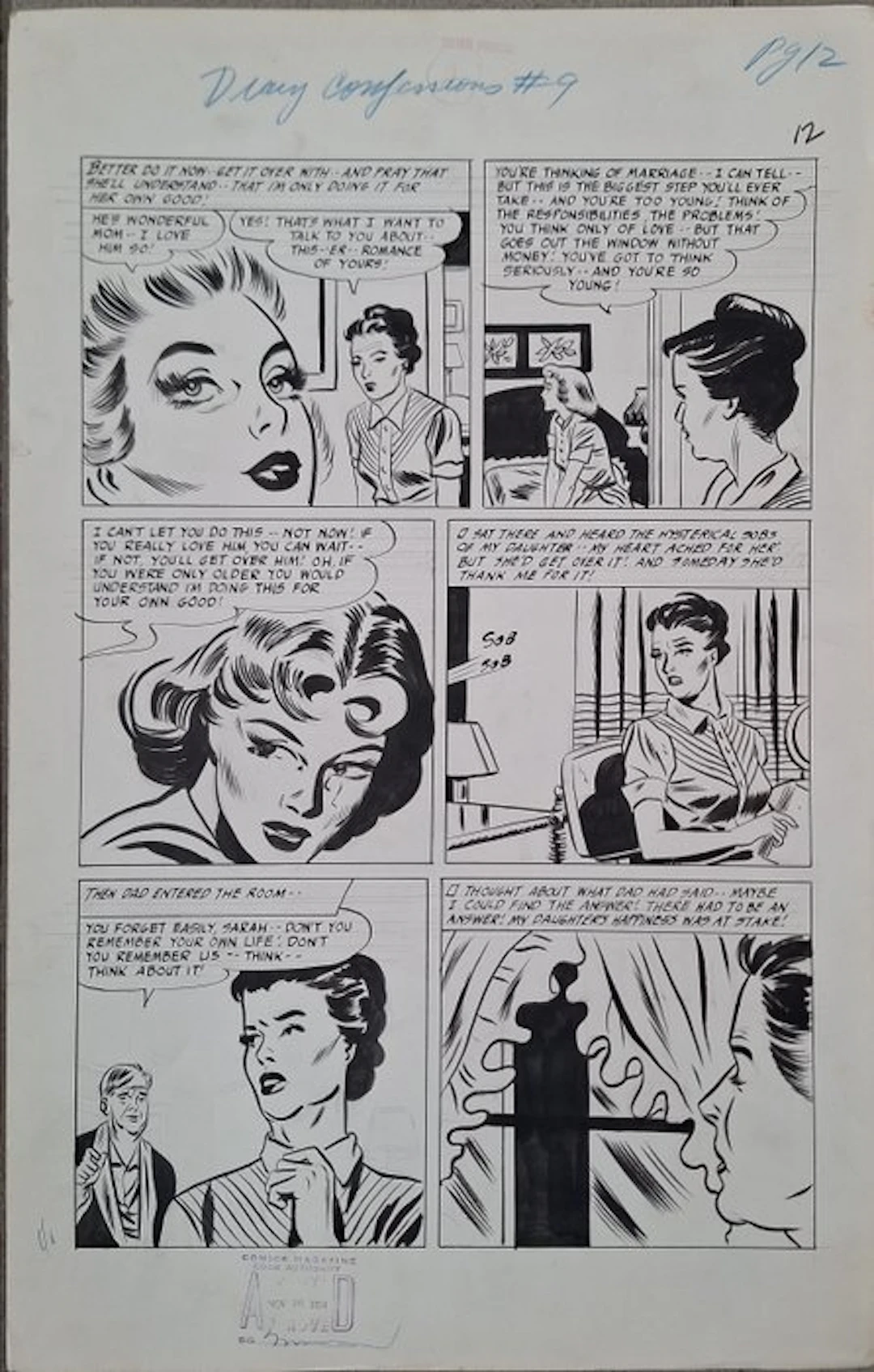 Eugene Hughes - 1 Original drawing - Titel serie: Diary...