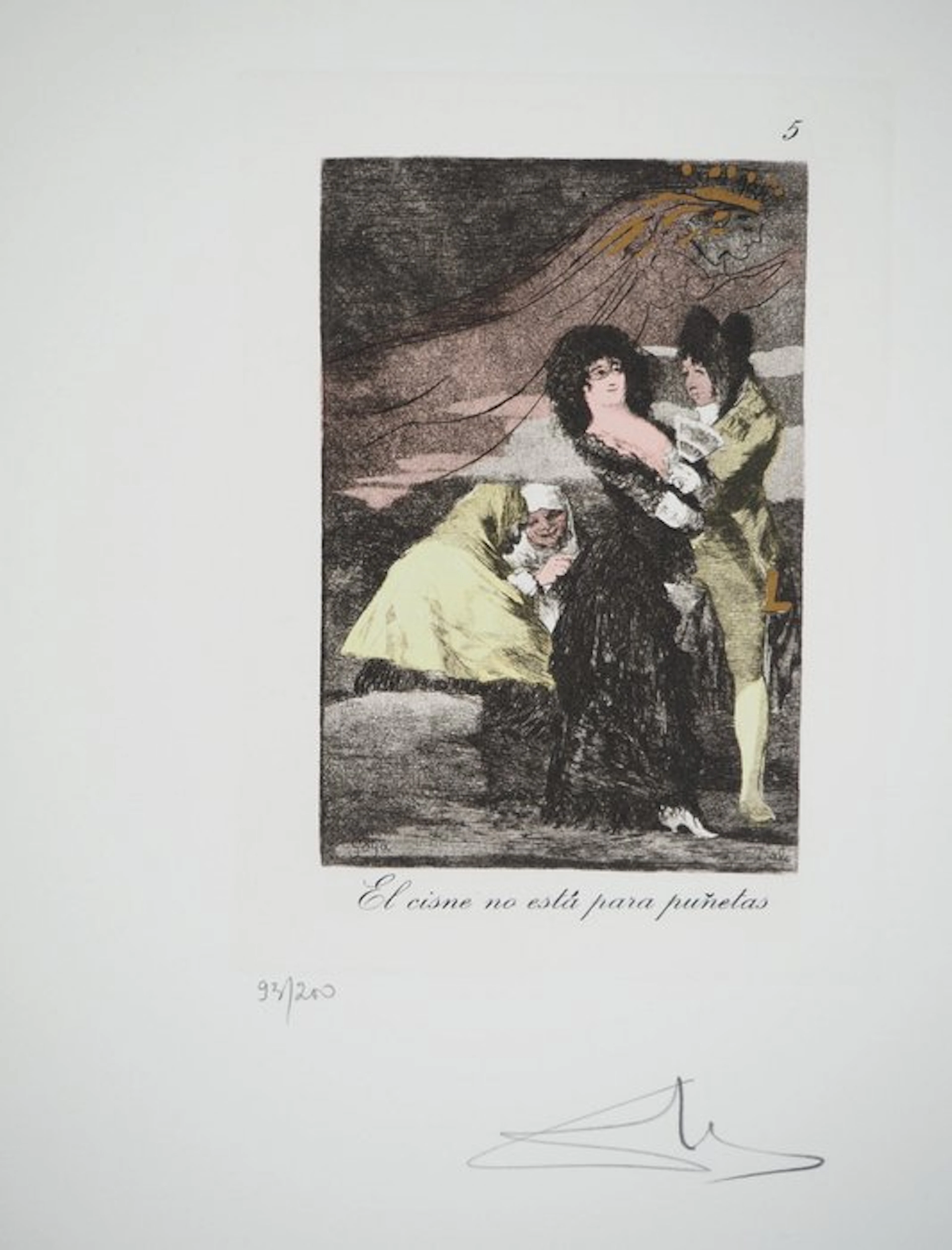 Salvador Dali (1904-1989) - Caprices de Goya: El cisne no esta para punetas
