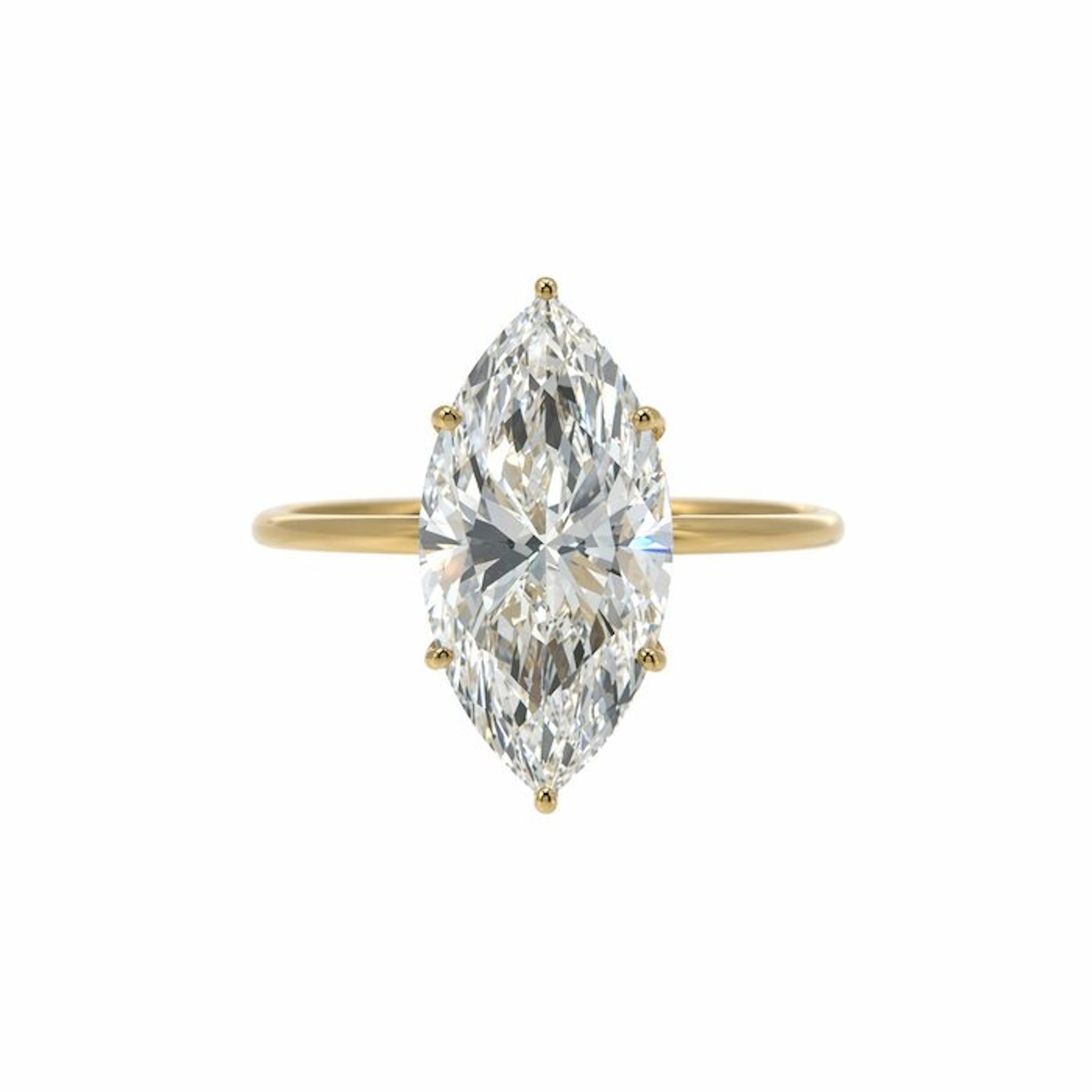 No reserve price - Ring - 14 kt. Yellow gold - 5.09ct. tw. Diamond (Lab-grown)