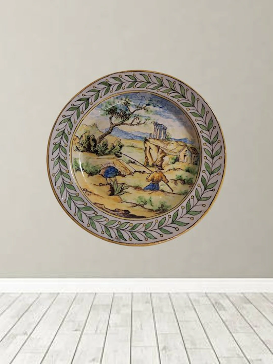Dish - Polychrome Maiolica - Manifattura di Castelli - 19th Century