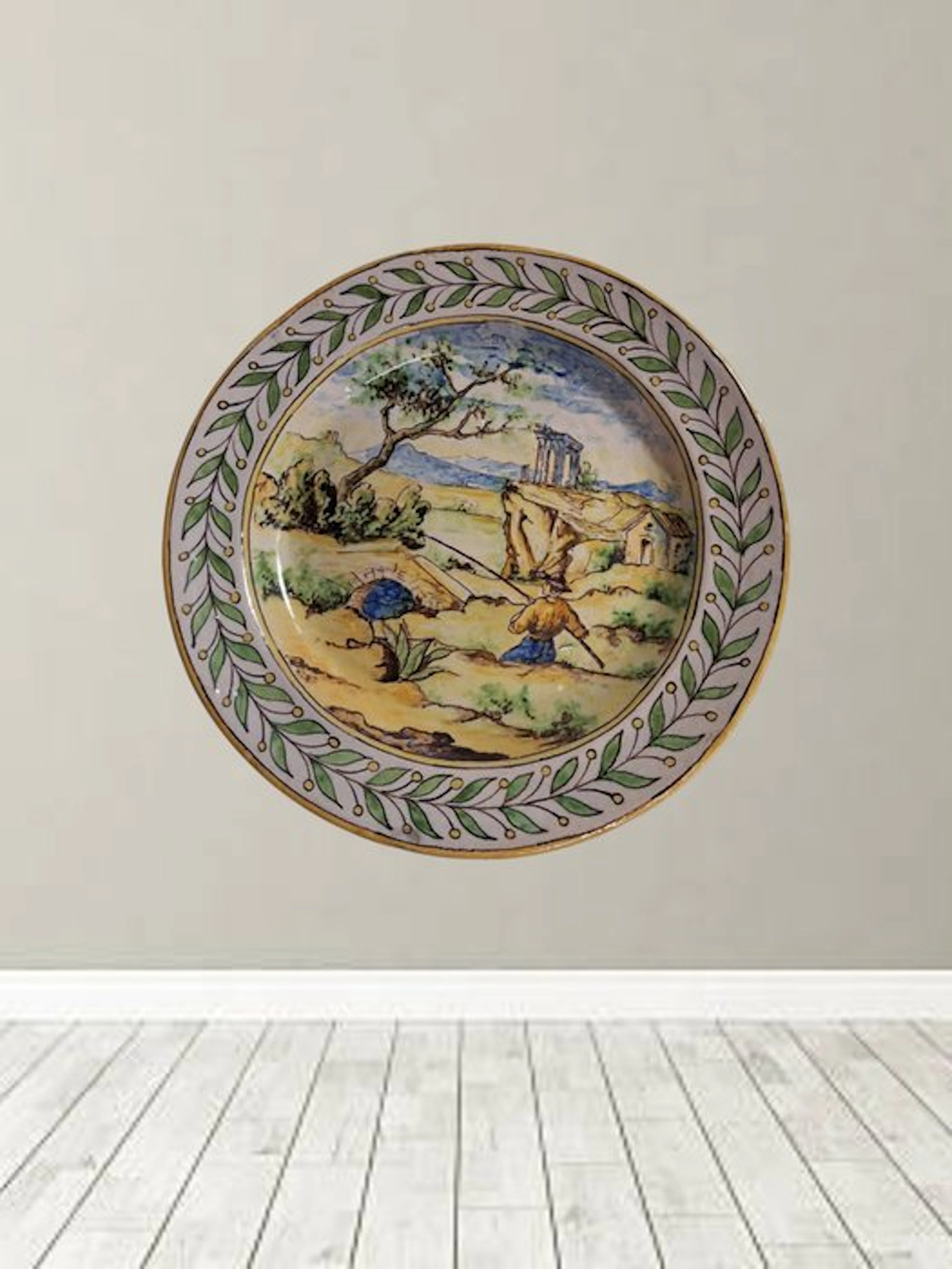 Dish - Polychrome Maiolica - Manifattura di Castelli - 19th Century