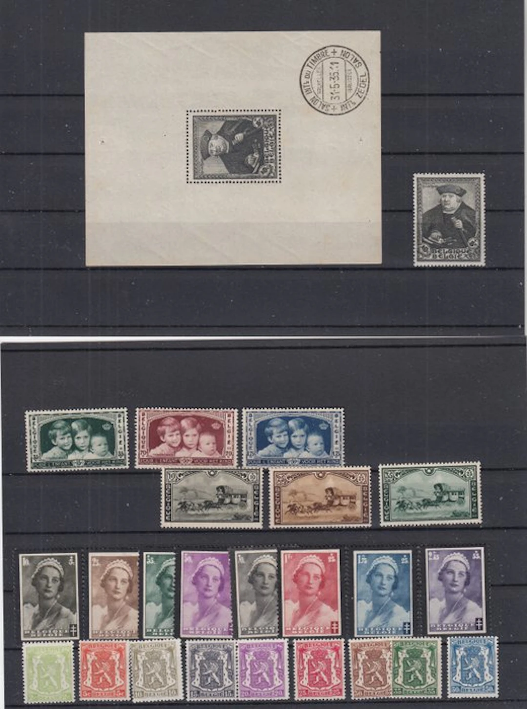 Belgium 1935 - complete year 1935 with block and stamp...