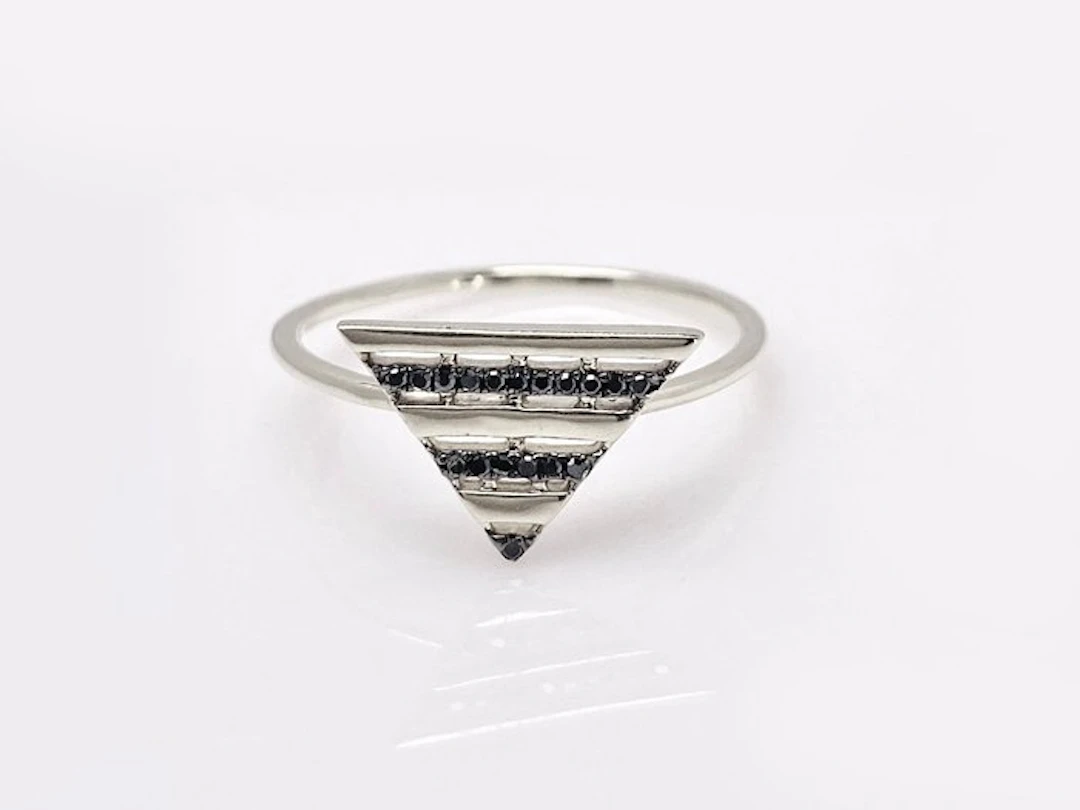 No reserve price - Ring - 14 kt. White gold - 0.05ct. tw. Diamond (Natural)
