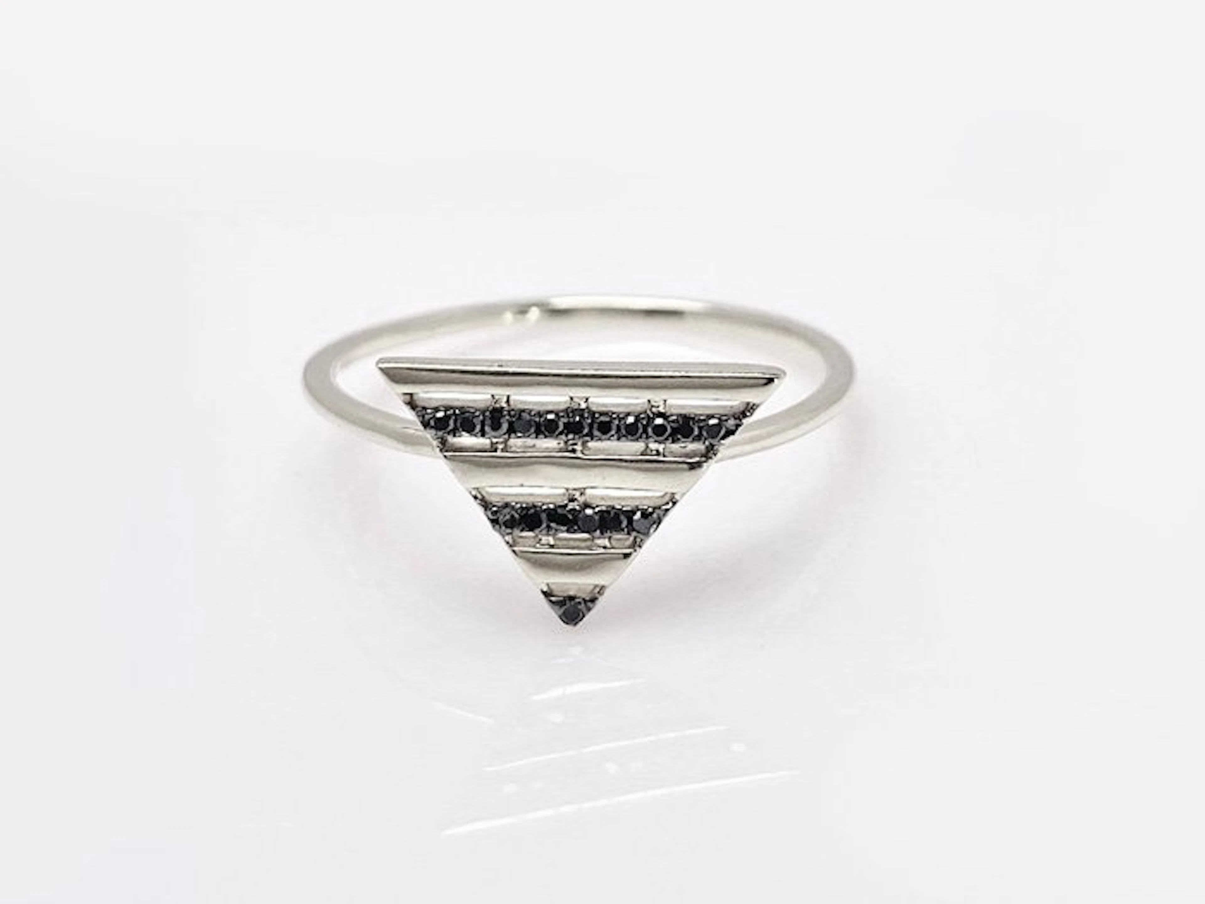 No reserve price - Ring - 14 kt. White gold - 0.05ct. tw. Diamond (Natural)