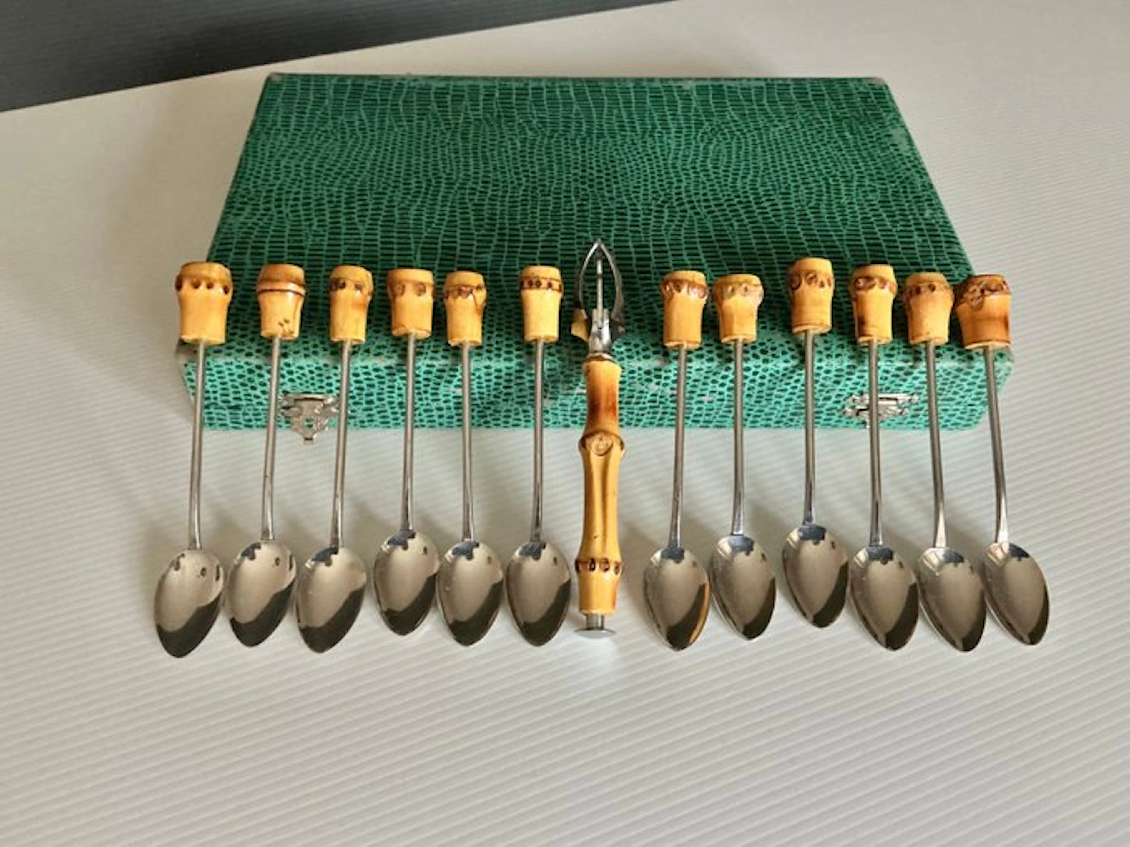 Vintage - Bambou - Cutlery set for 12 (13) - cafe...