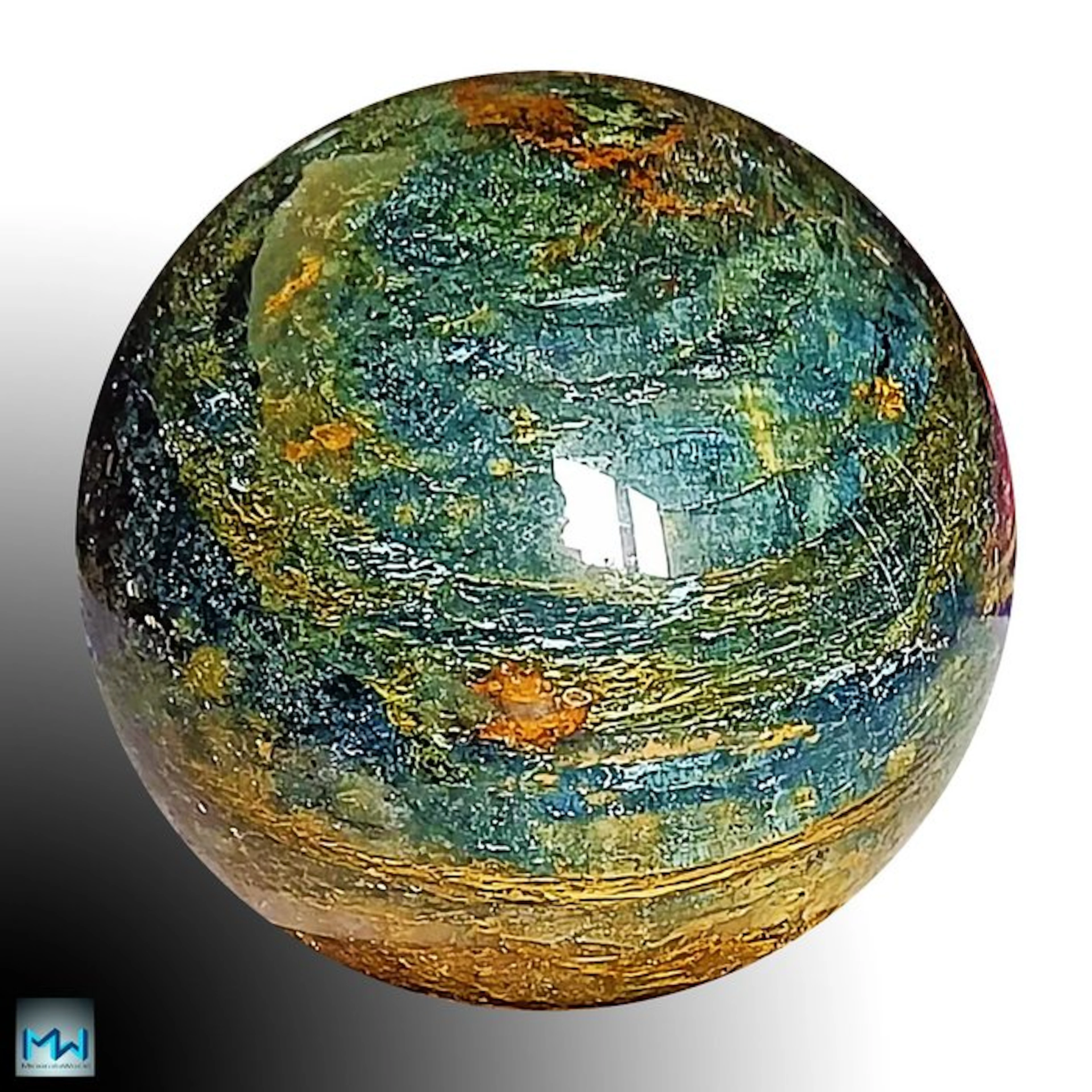 Polished Blue Pietersite Sphere from Namibia - Height: 64...