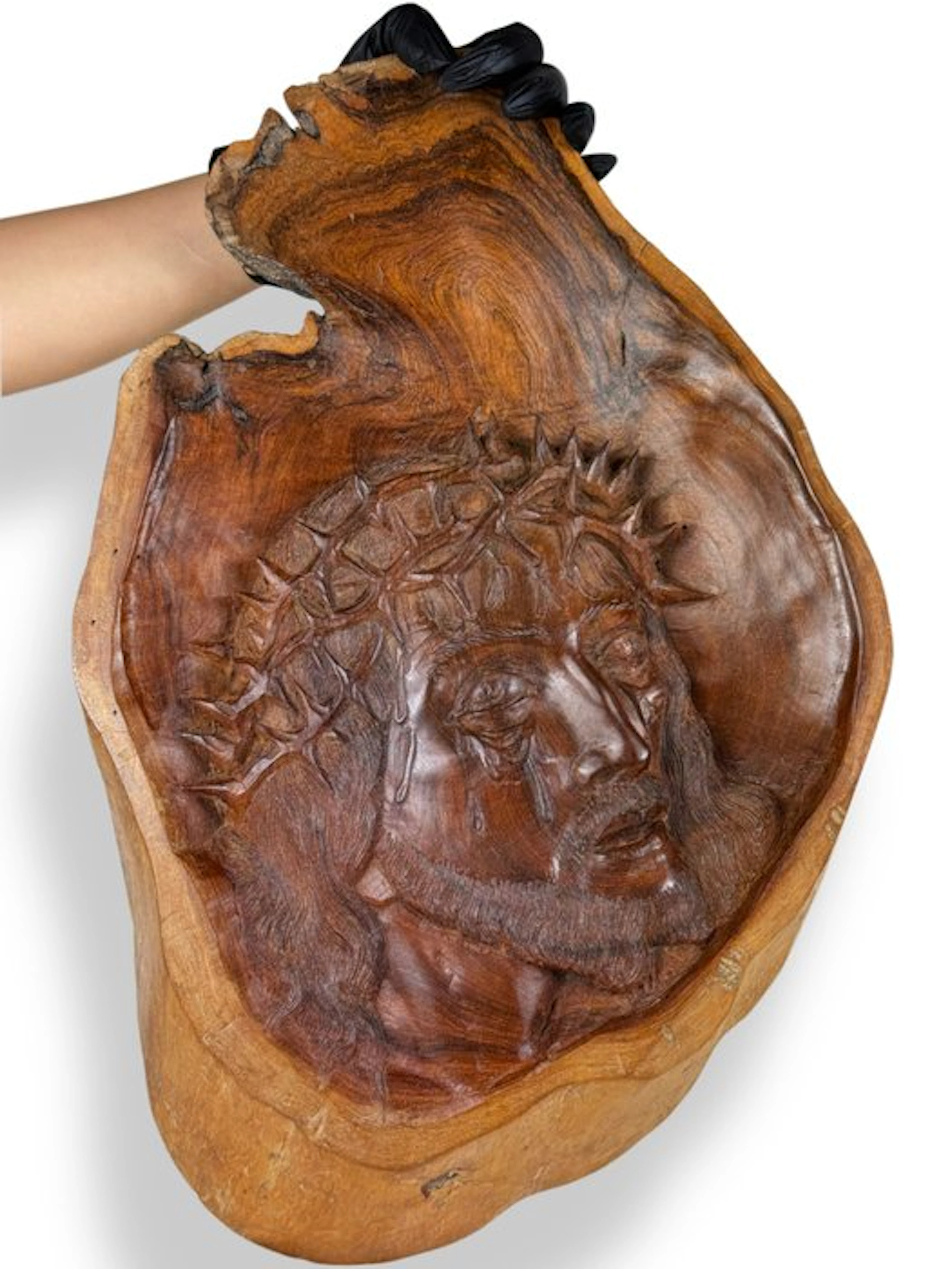 Rajao Pierre, Madagascar - Sculpture, Cristo sofferente - 53 cm - Mahogany